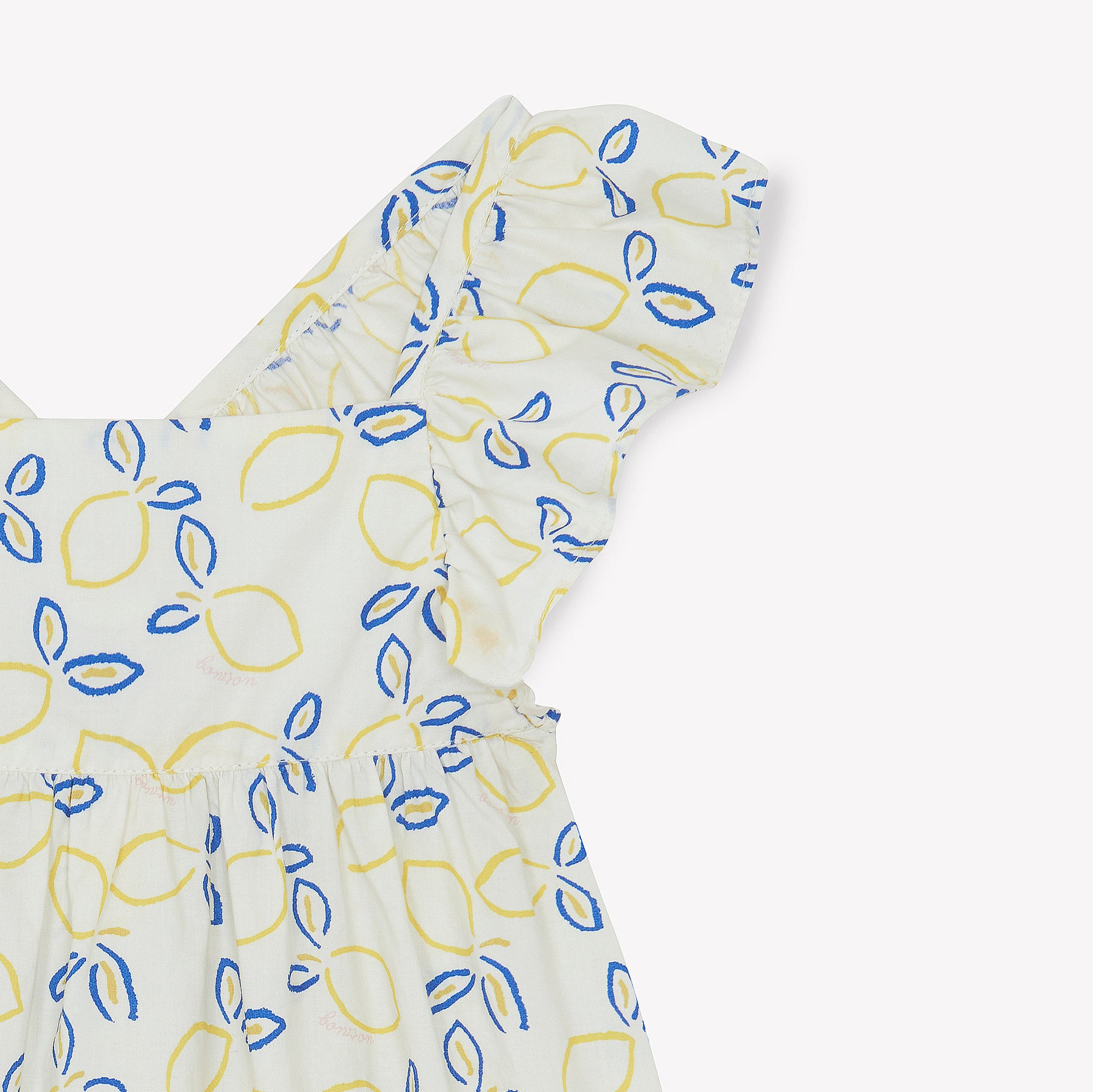 Girls Ivory Printed Cotton Dress