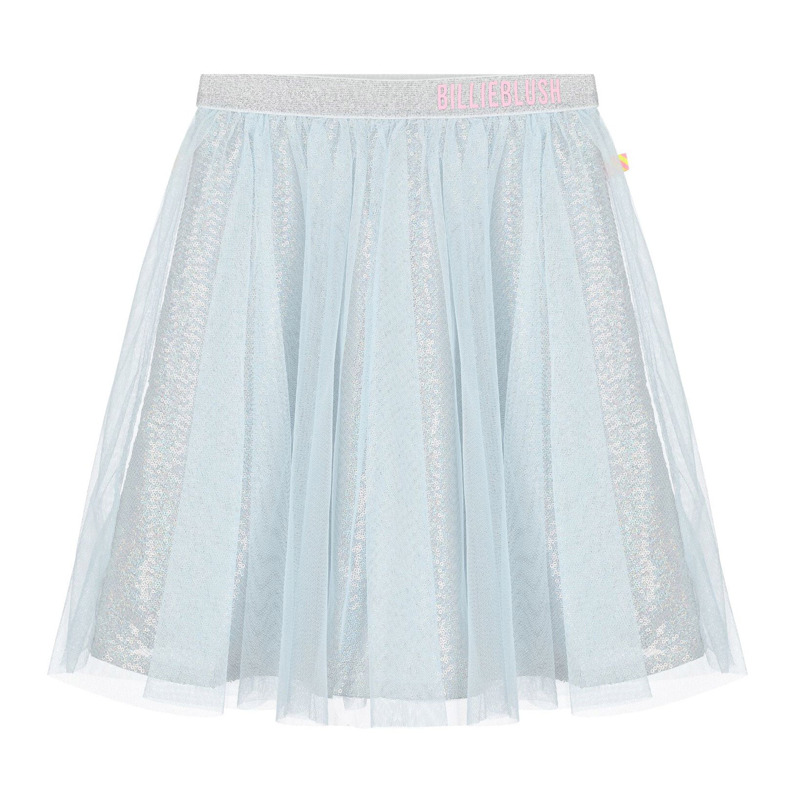 Girls Ice Blue Sequin Tulle Skirt