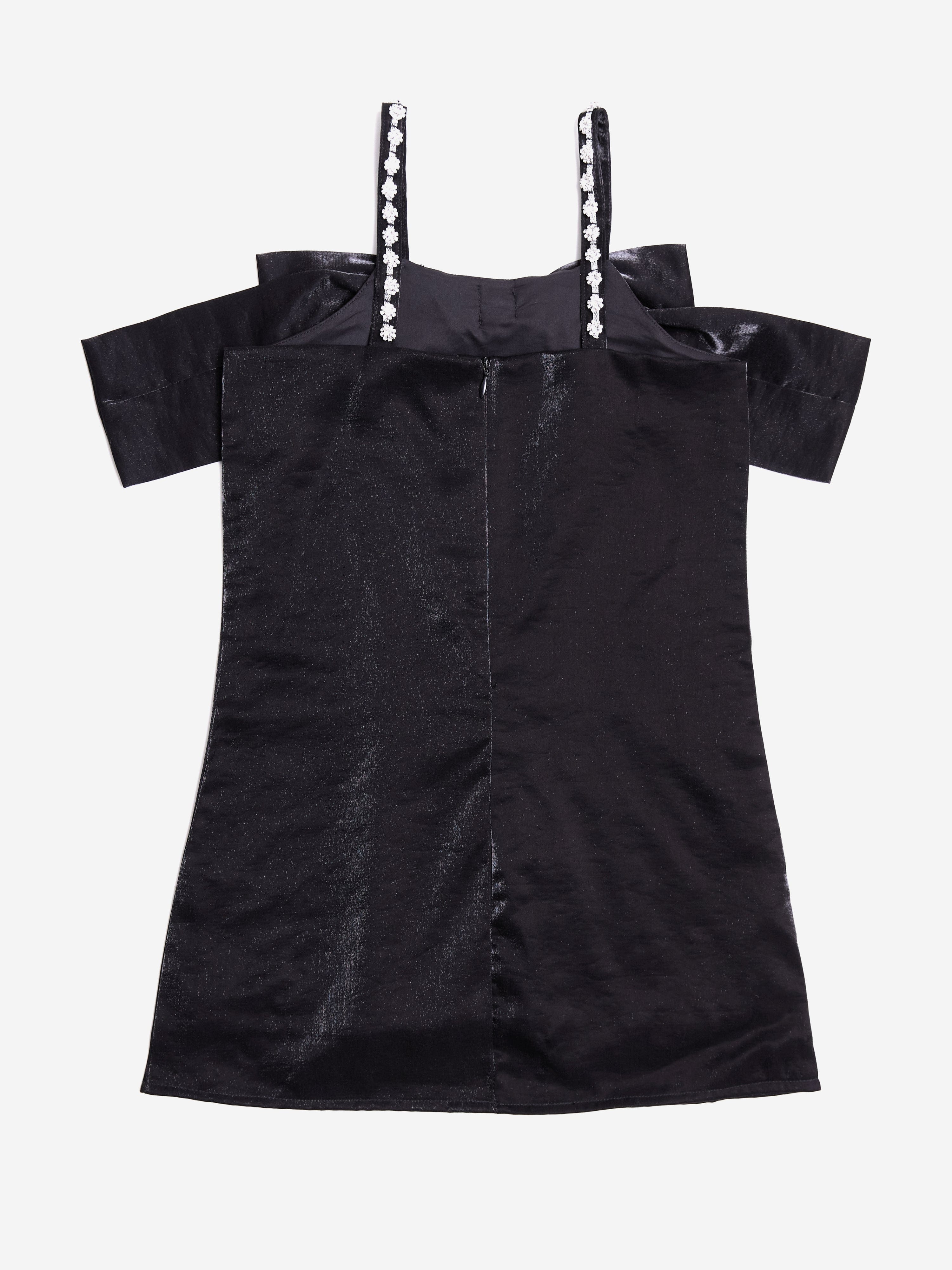 BCBG Girls Jewel Strap Taffeta Dress in Black
