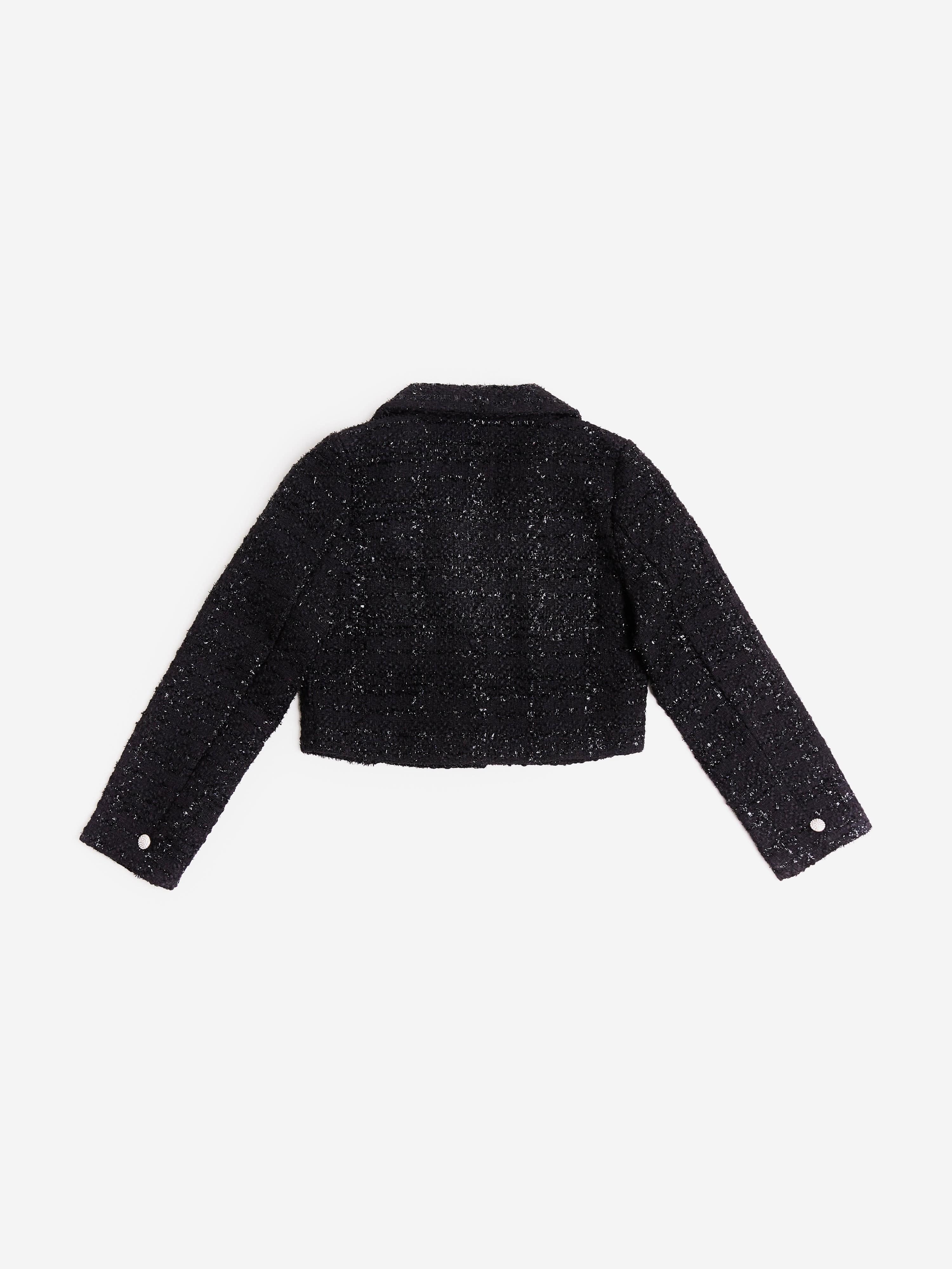 Girls Tweed Blazer in Black