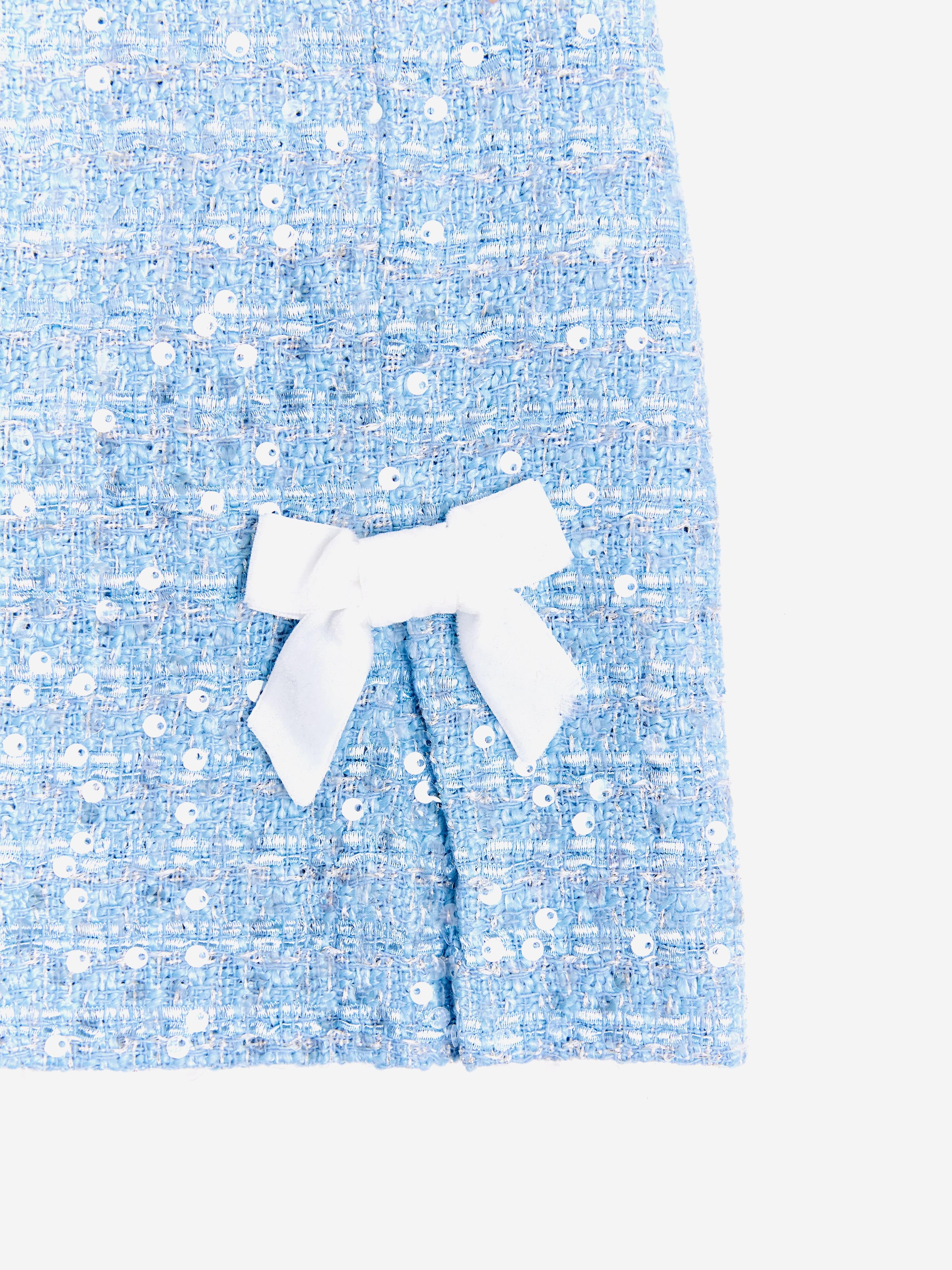 BCBG Girls Tweed Pencil Skirt in Blue