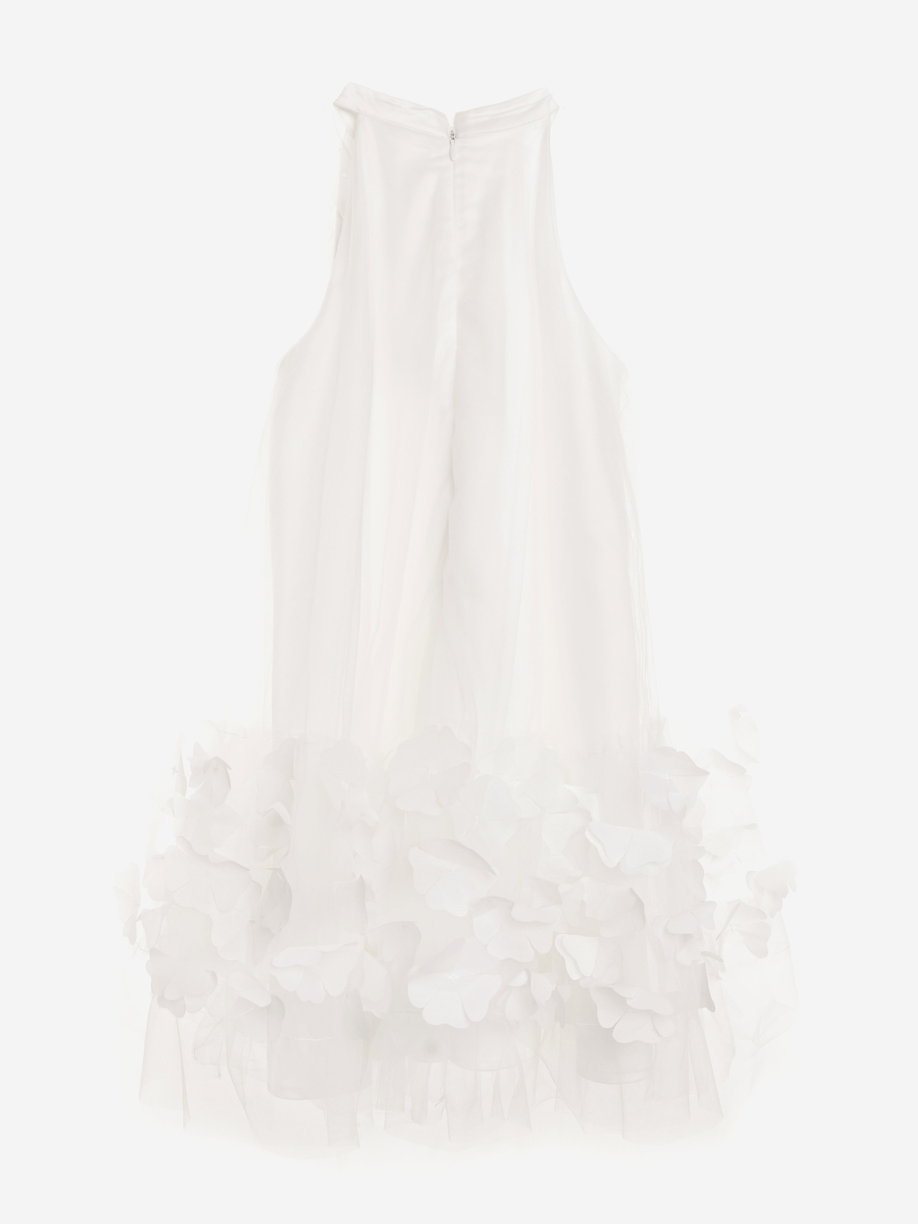 BCBG Girls Tulle 3D Flower Dress in White