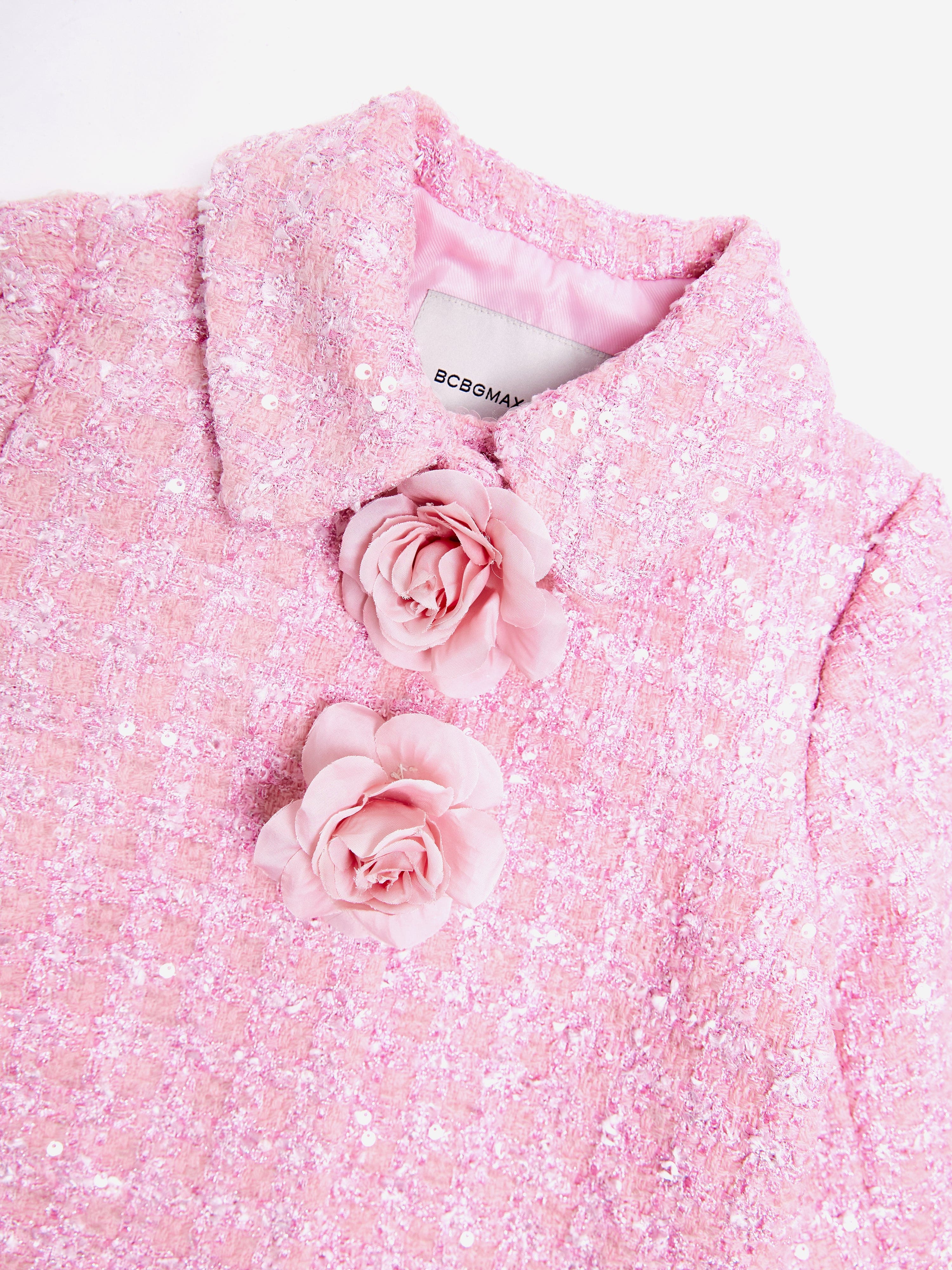 BCBG Girls Rose Tweed Jacket in Pink