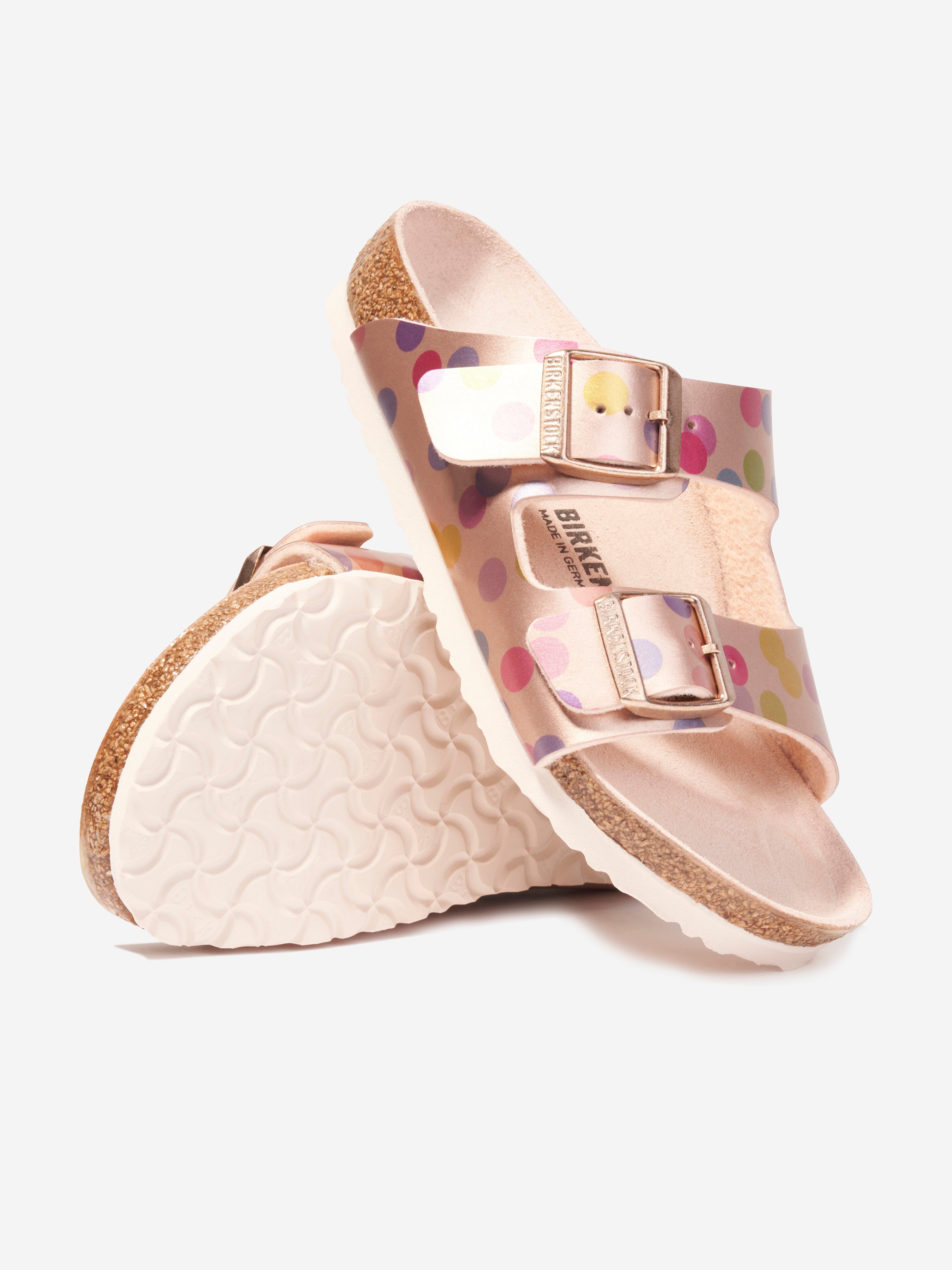 Girls Arizona Metallic Dots Sandals in Copper