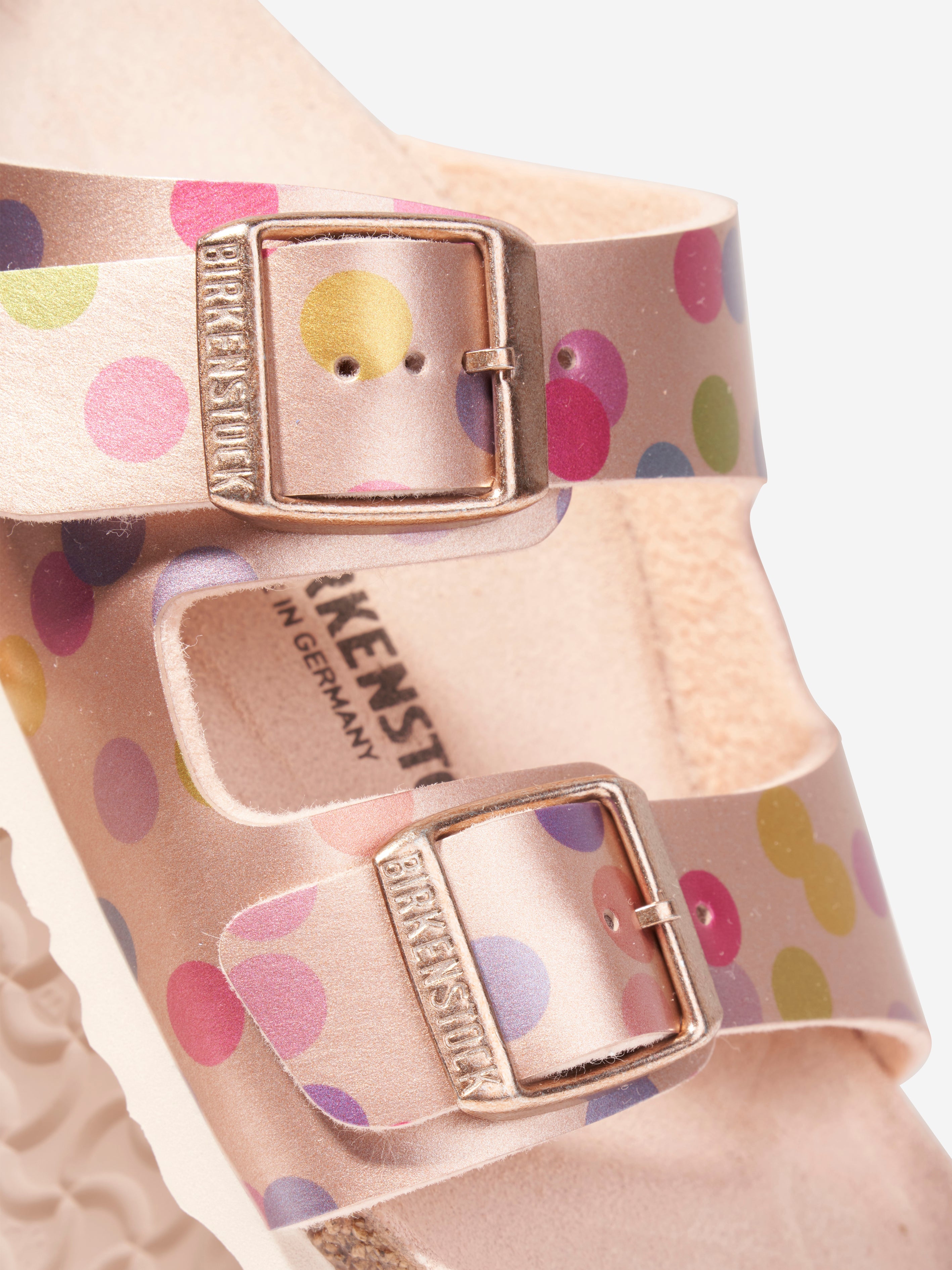 Girls Arizona Metallic Dots Sandals in Copper