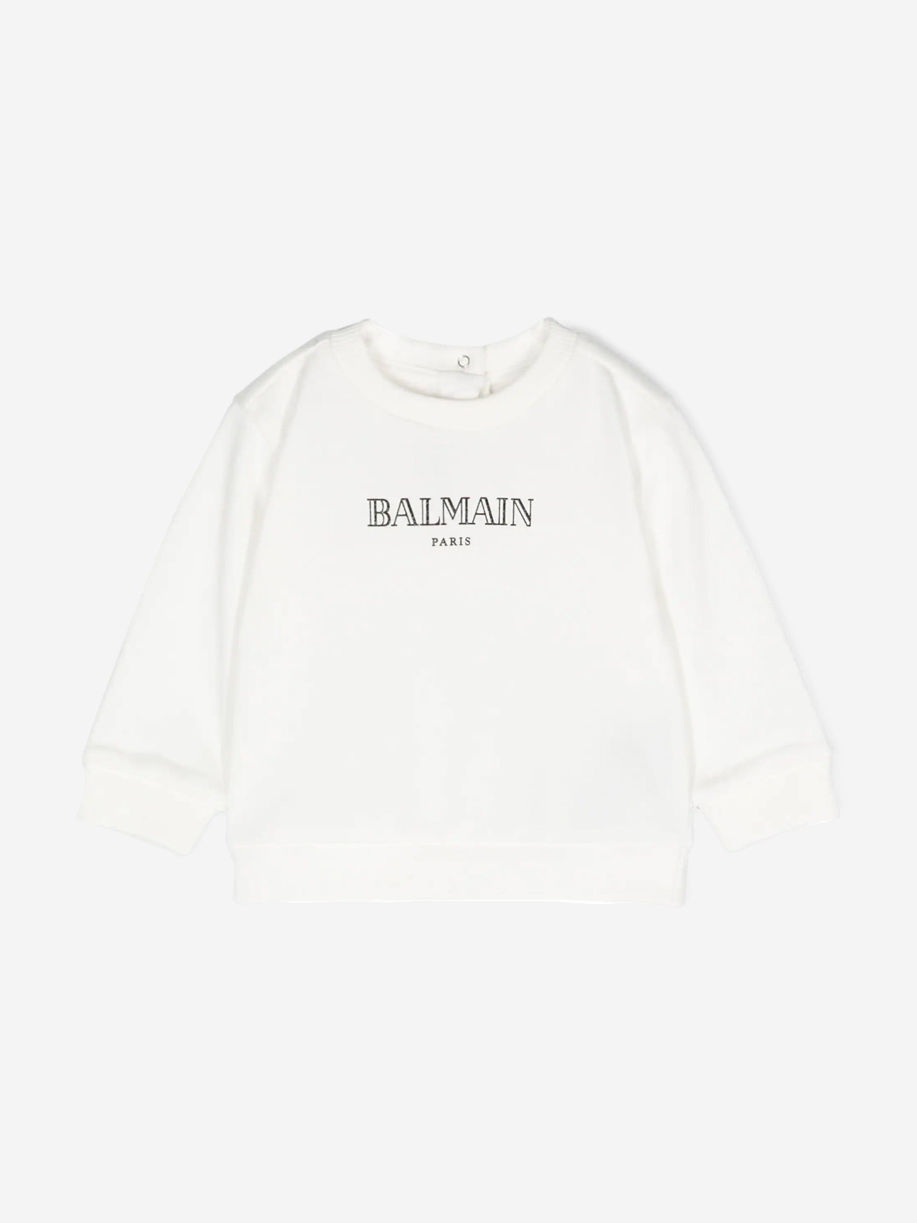 Balmain Baby Paris Logo Sweatshirt in Ivory