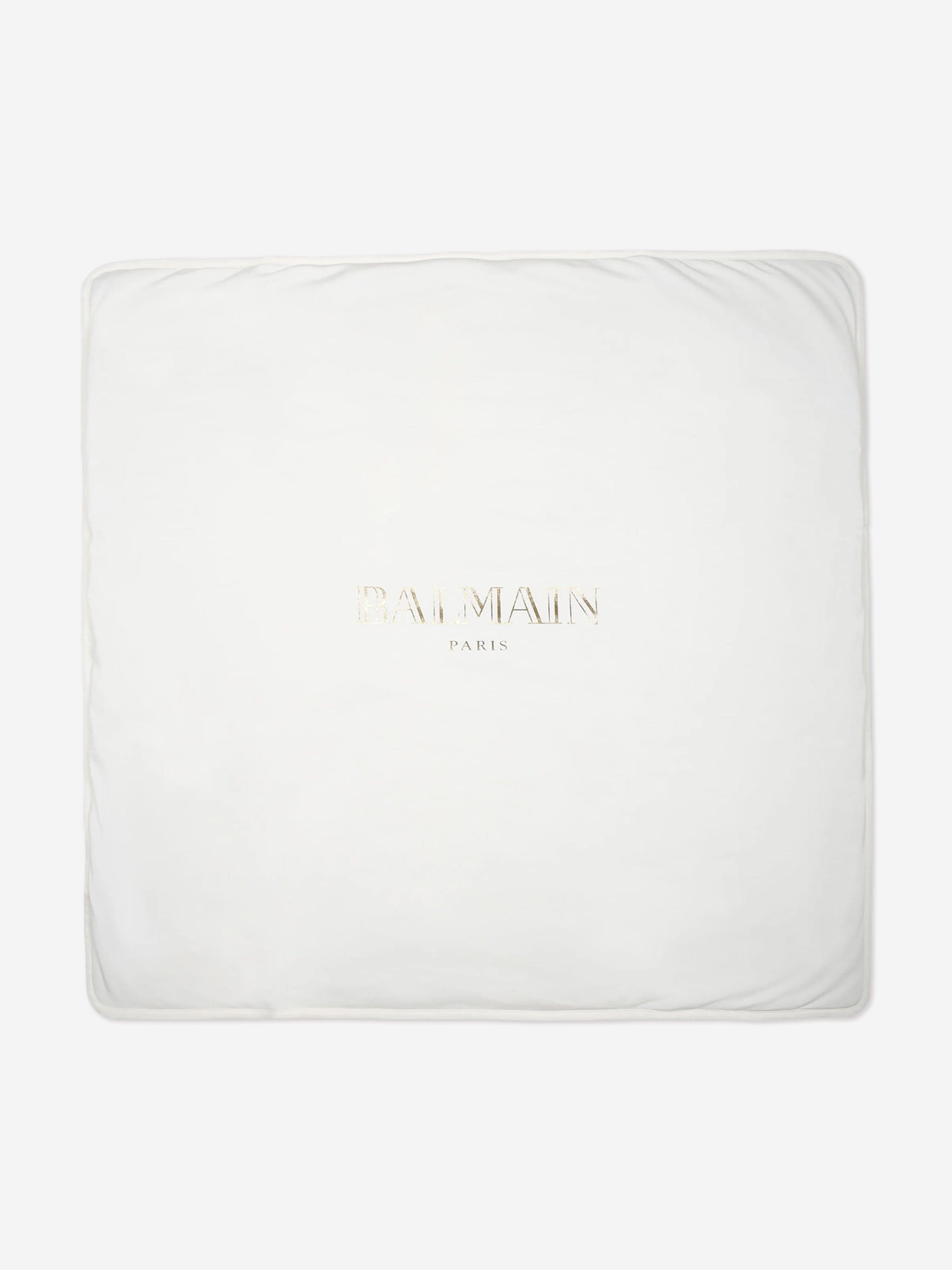 Balmain Baby Paris Logo Blanket in Ivory