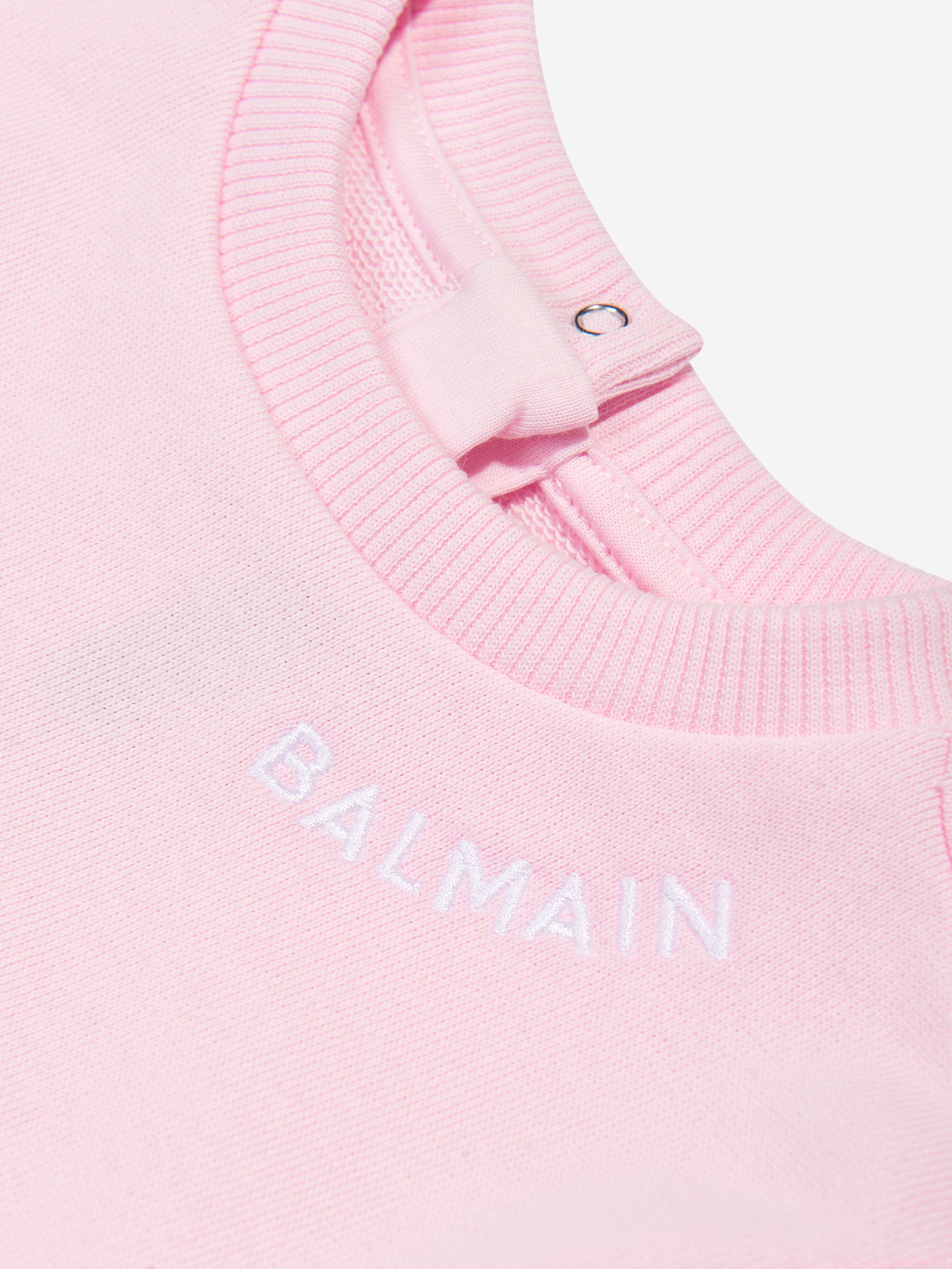 Balmain Baby Girls Logo Sweatshirt in Pink