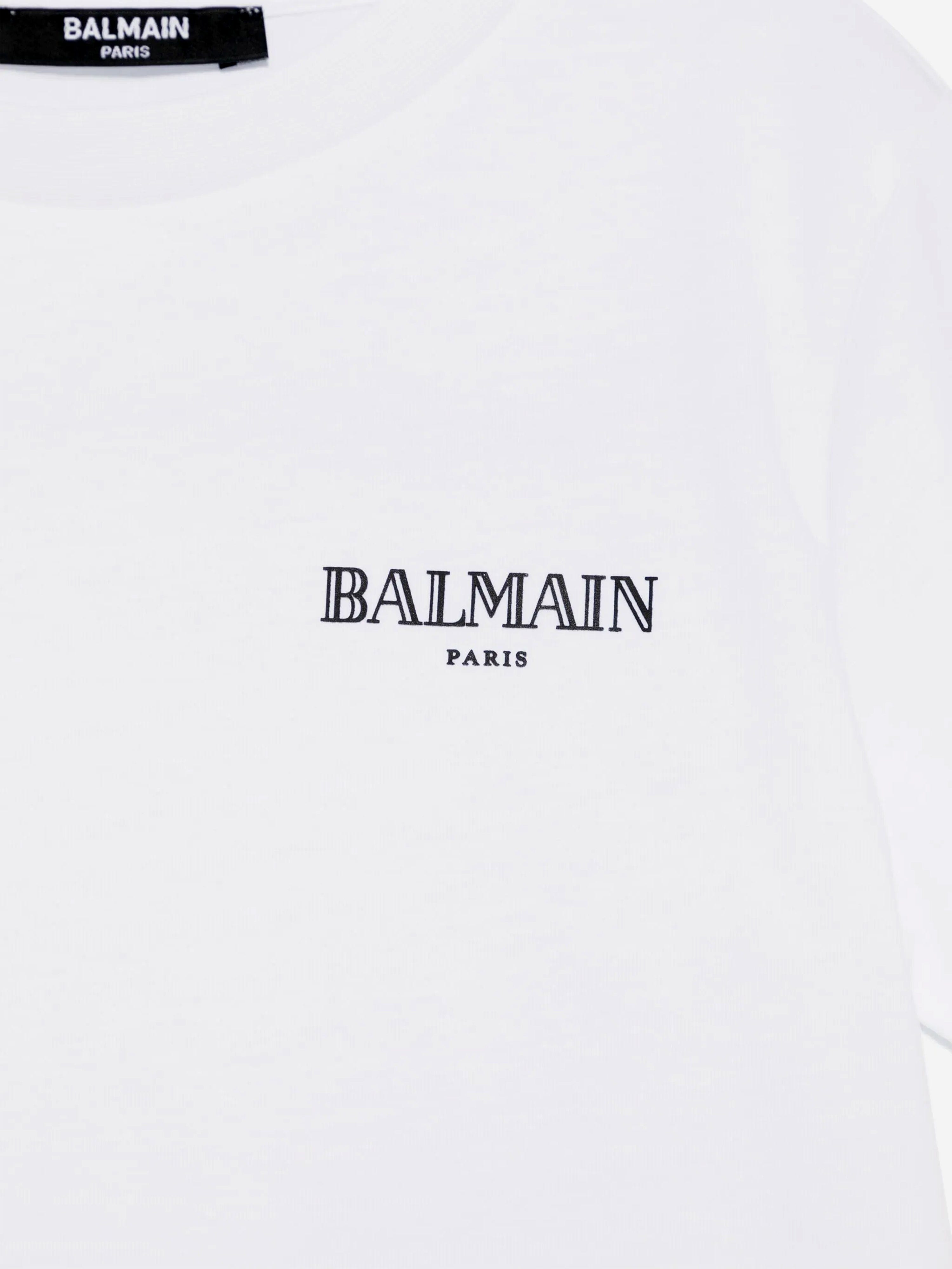 Balmain Kids Logo T-Shirt in White
