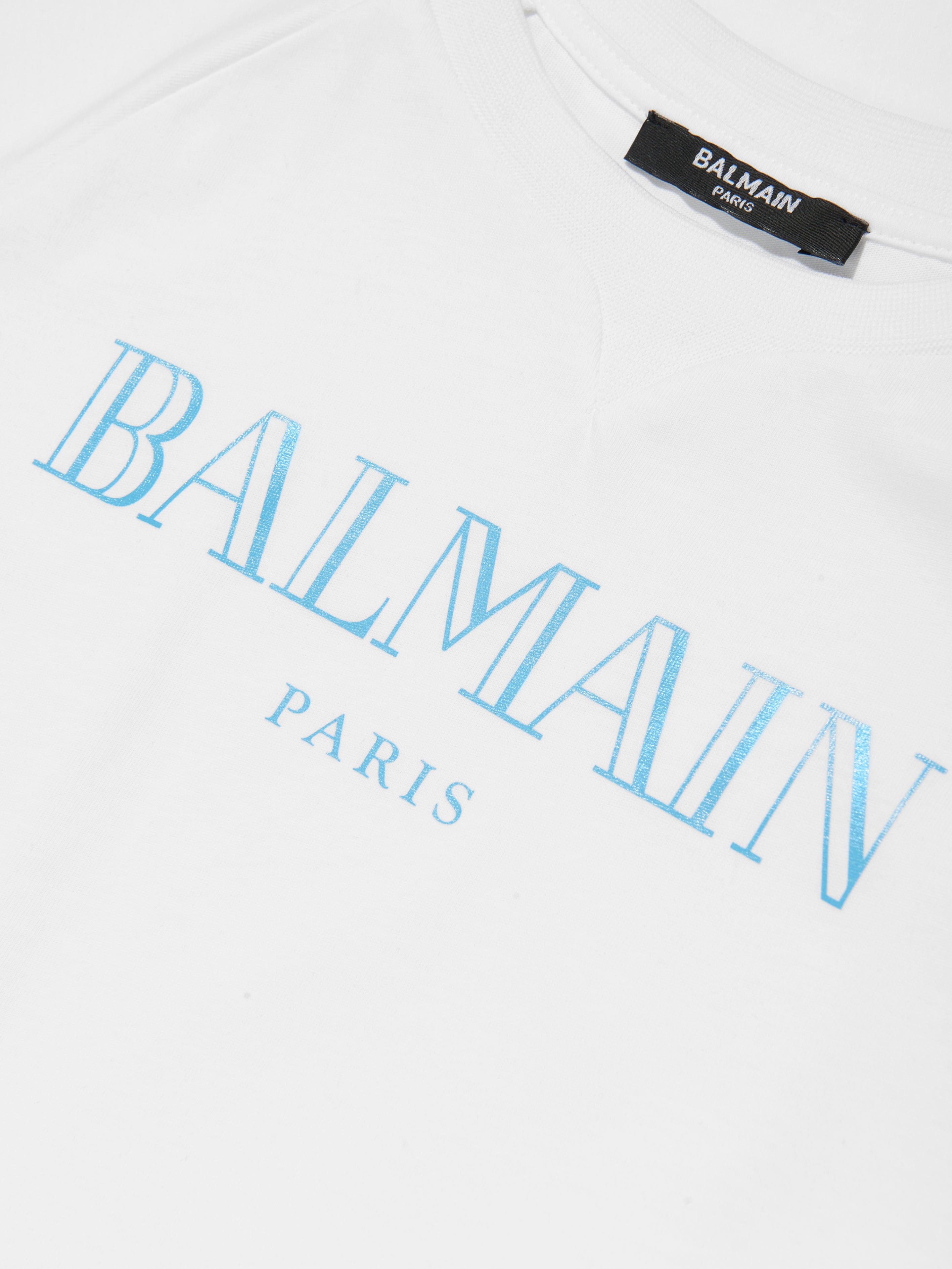 Balmain Kids Logo T-Shirt in White