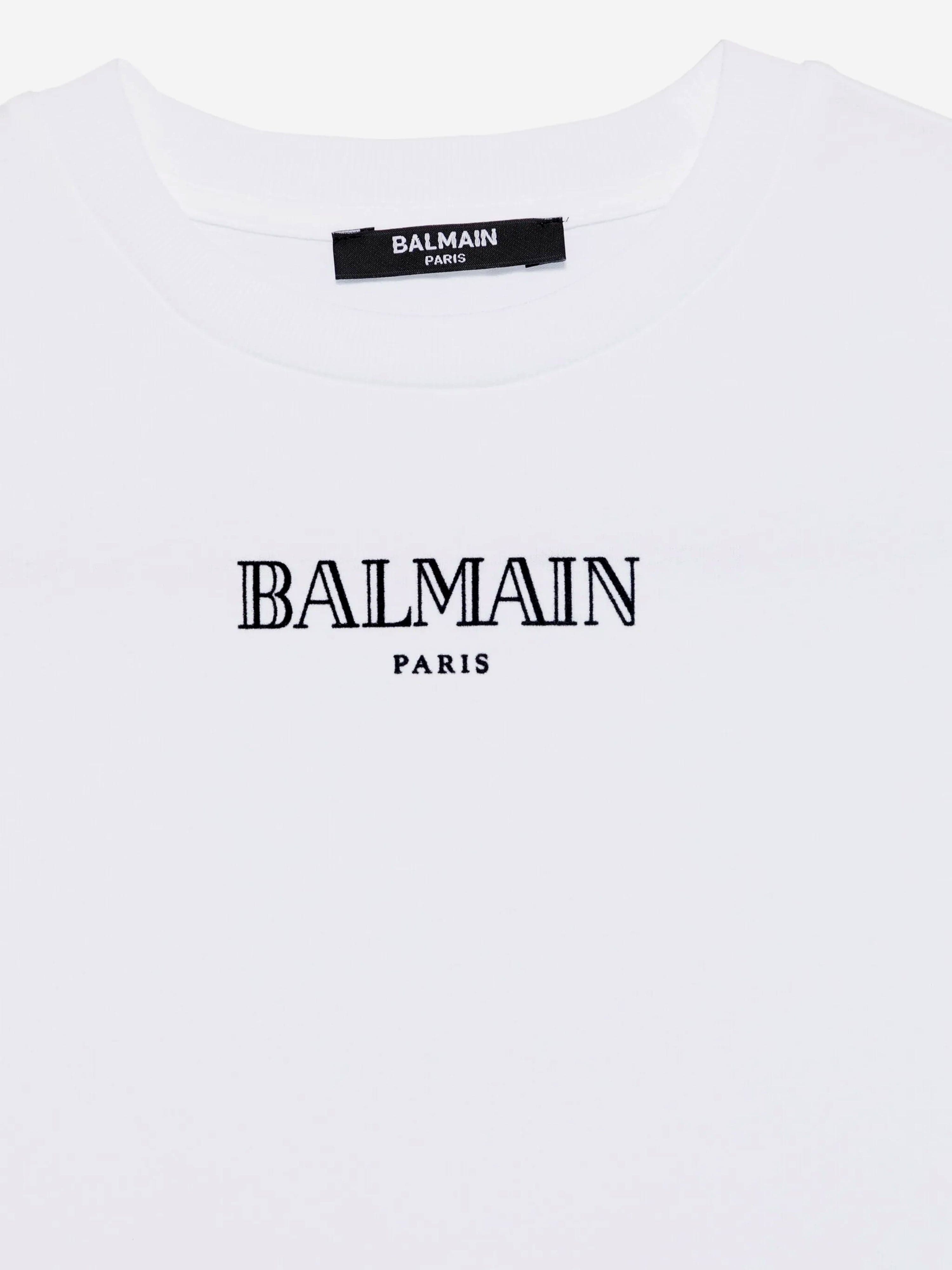 Balmain Kids Logo T-Shirt in White