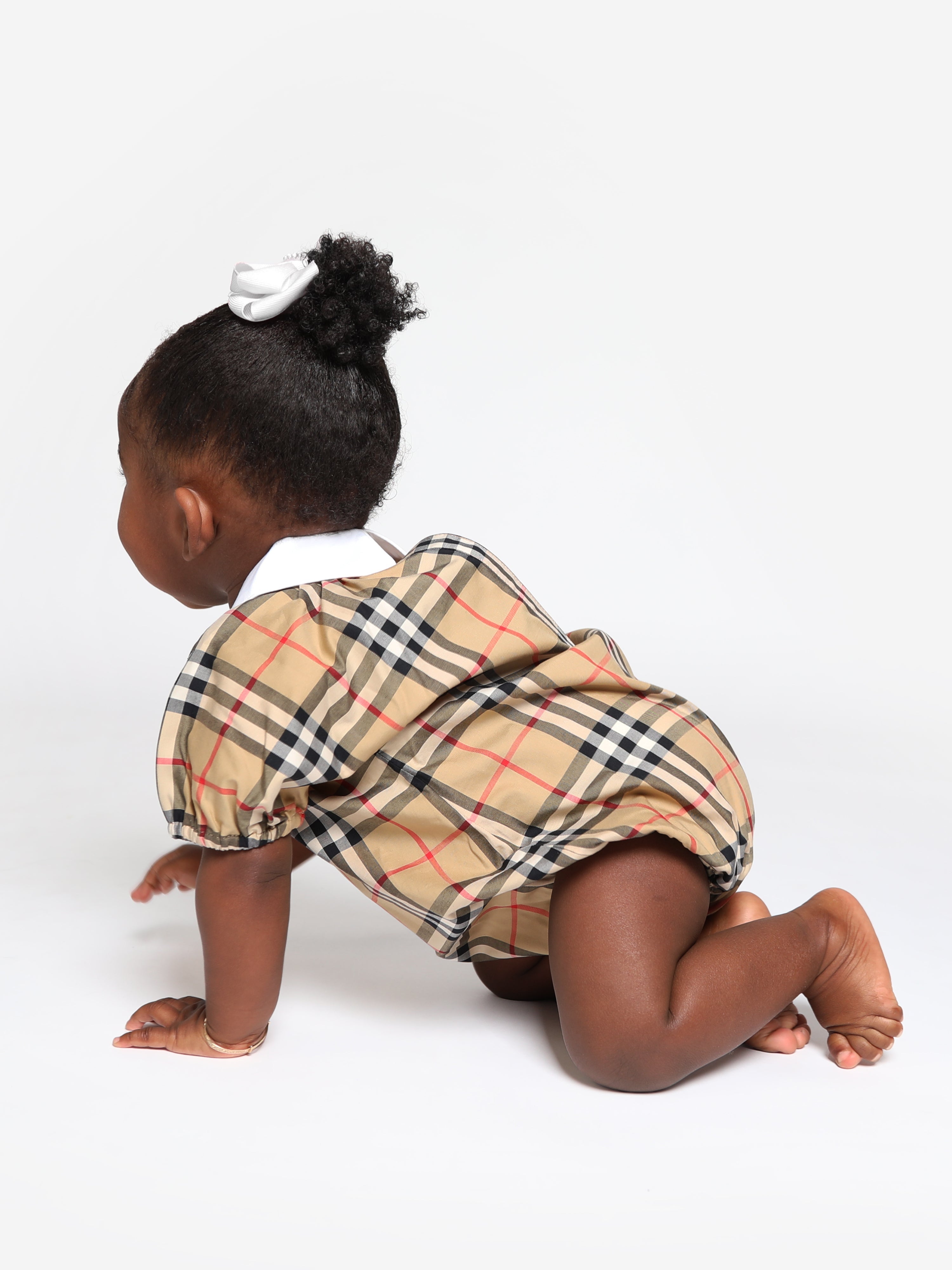 Baby Odessa Bodysuit in Archive Beige Check