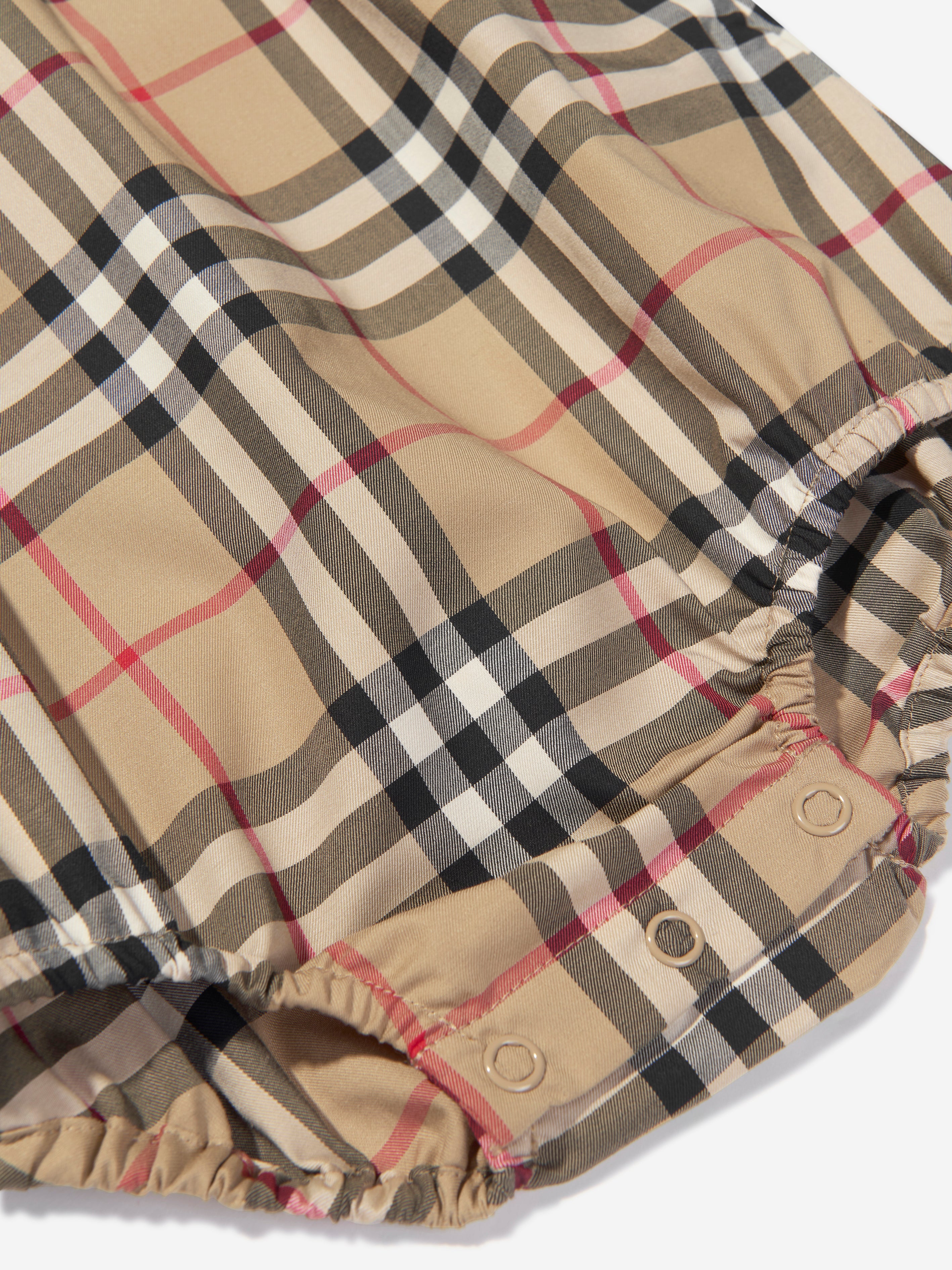 Baby Odessa Bodysuit in Archive Beige Check