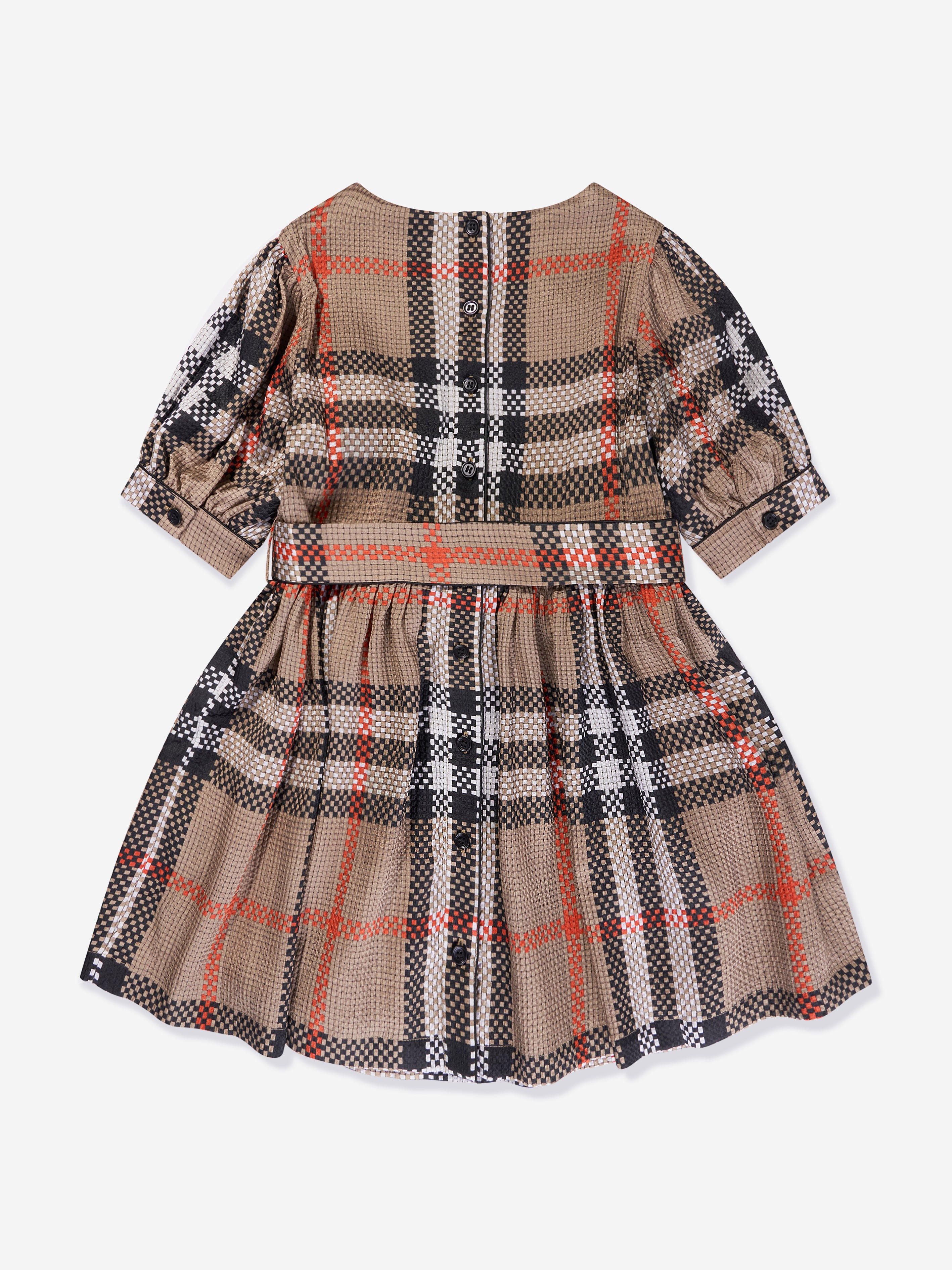 Girls Marva Check Dress in Archive Beige