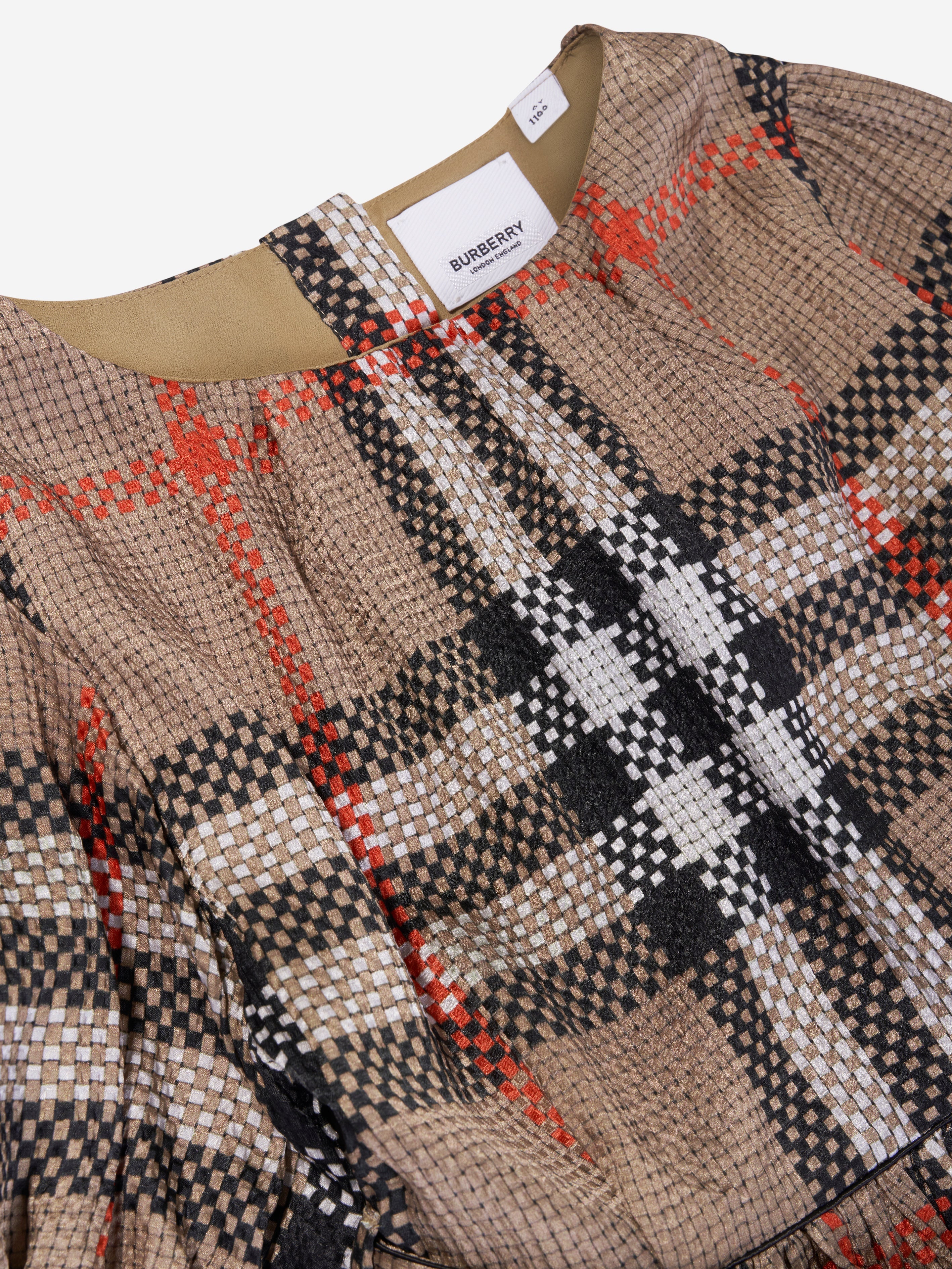 Girls Marva Check Dress in Archive Beige