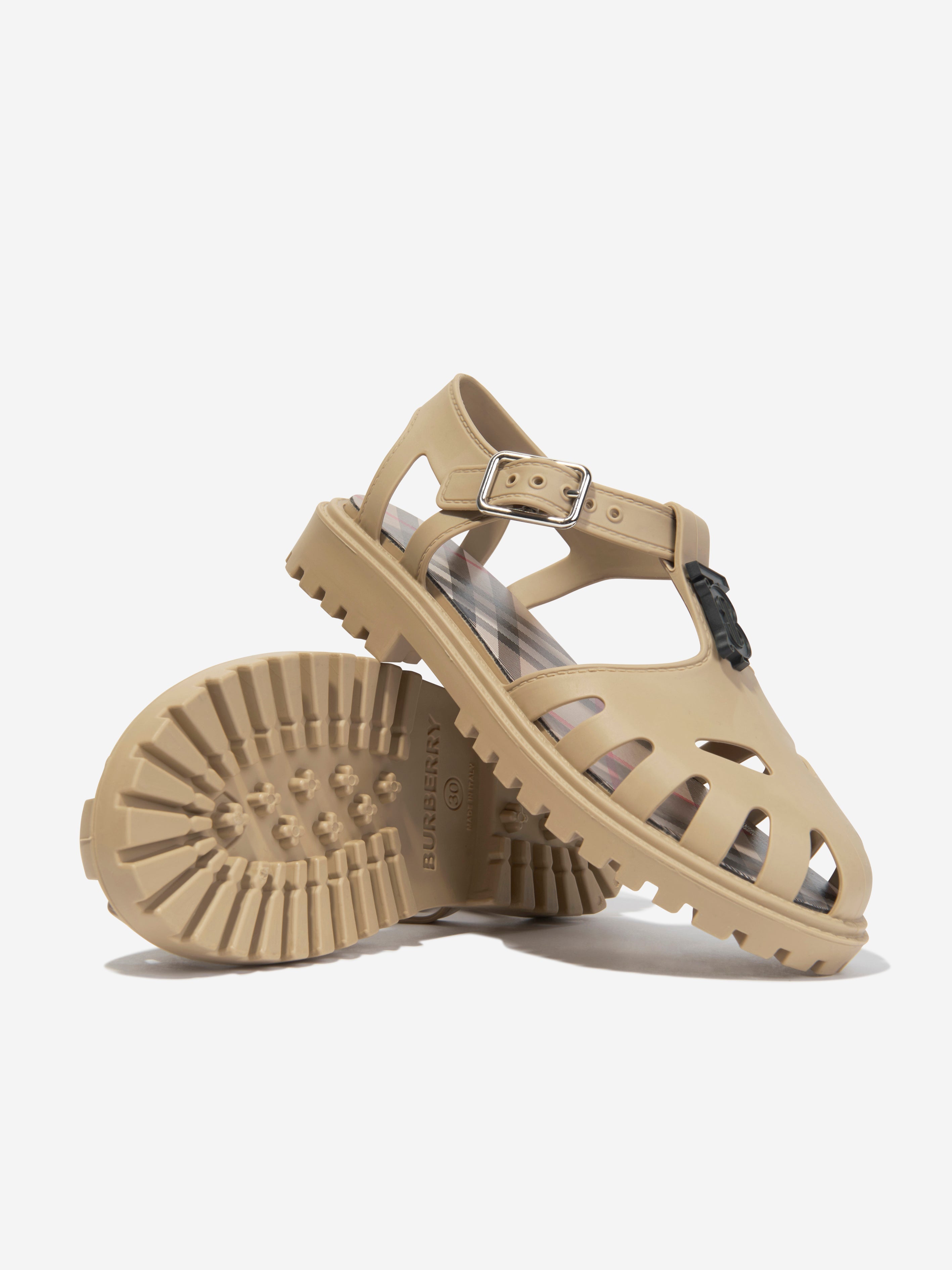 Kids Rubber Sandals in Archive Beige