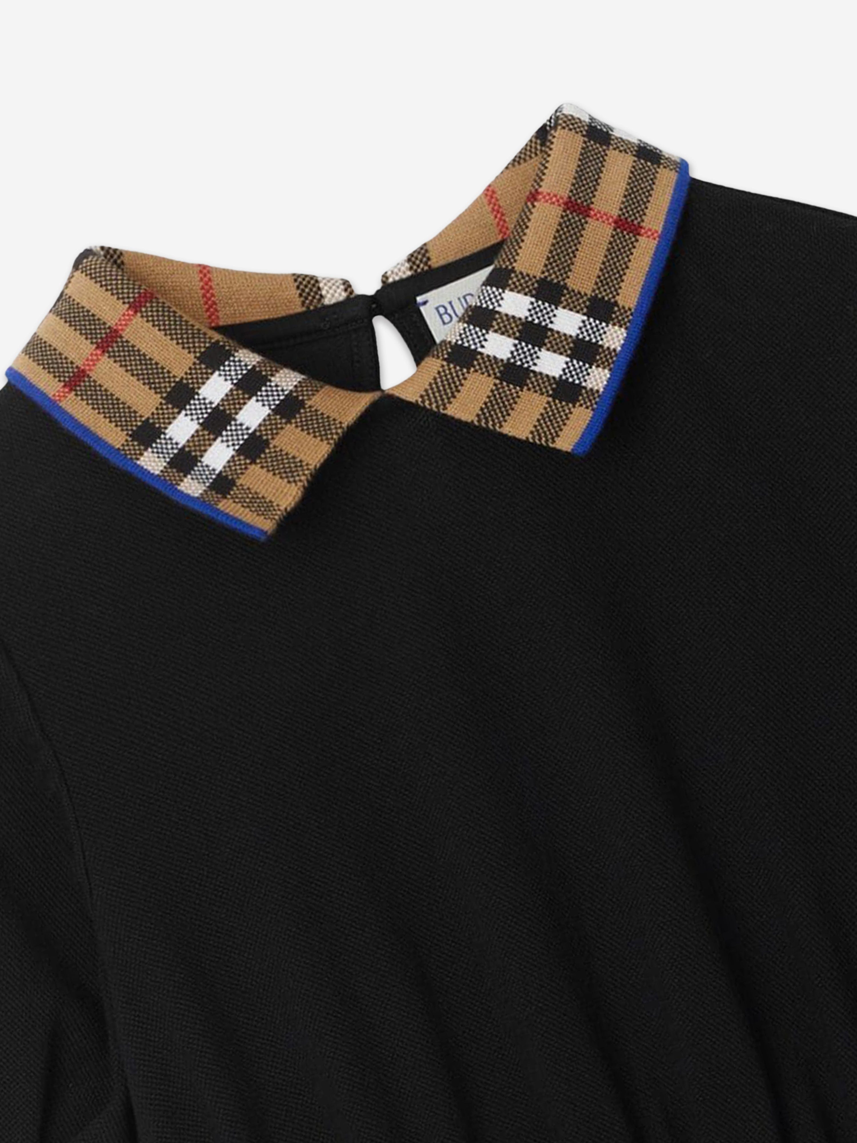 Burberry Girls Alesea Check Rib Dress in Black
