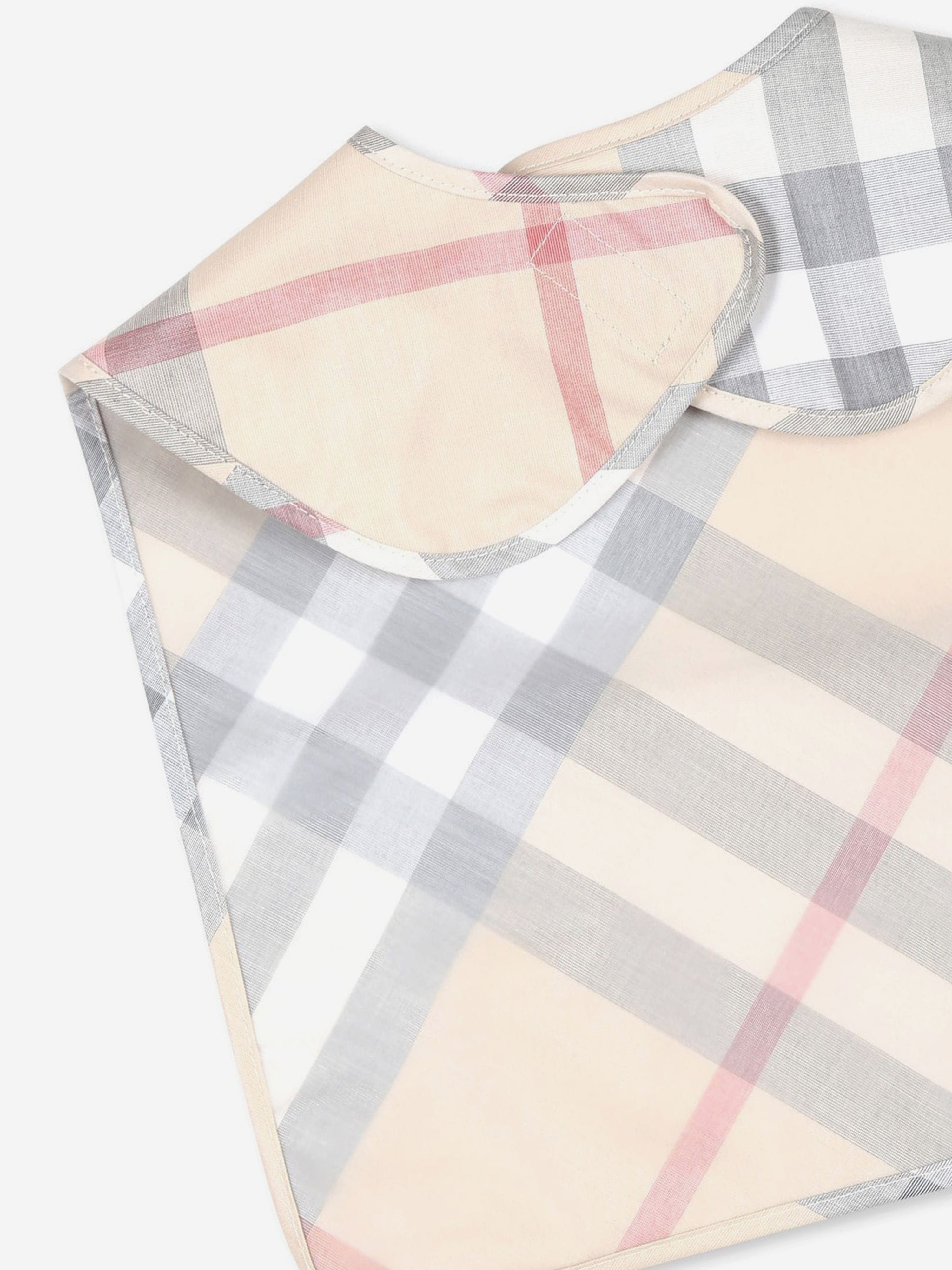 Baby Wes Check Bib in Beige