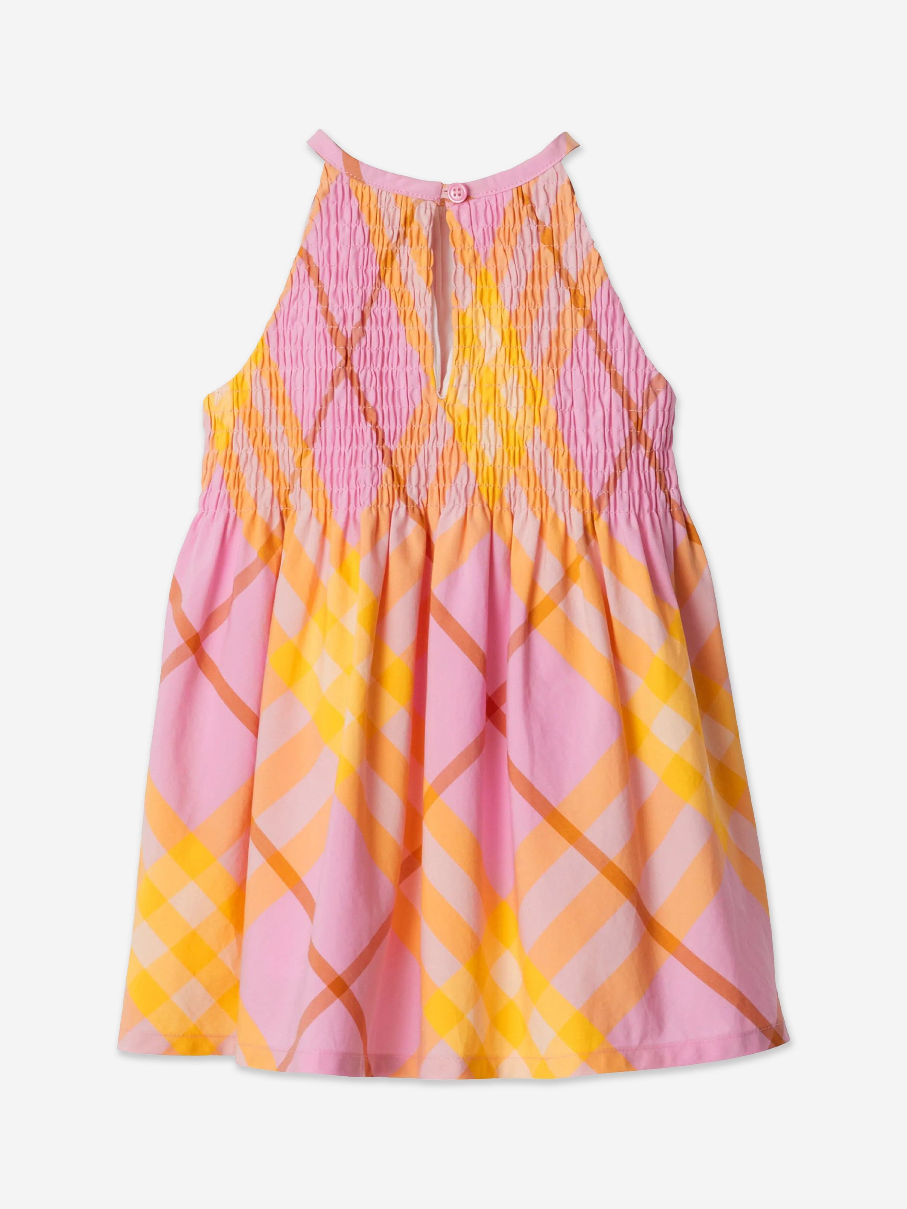 Burberry Baby Girls Mini Elsie Check Dress in Pink