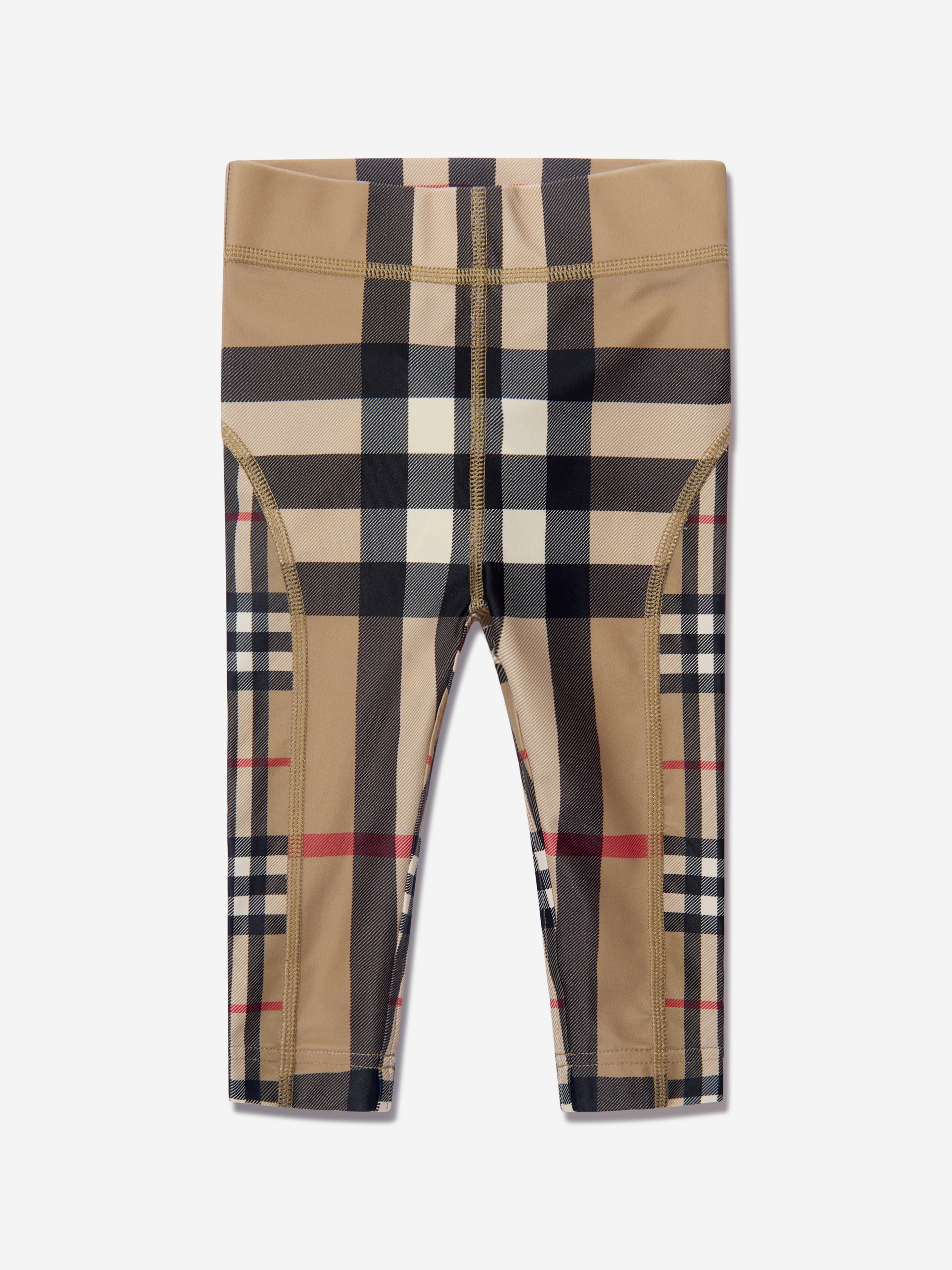 Baby Girls Isabella Check Leggings in Beige