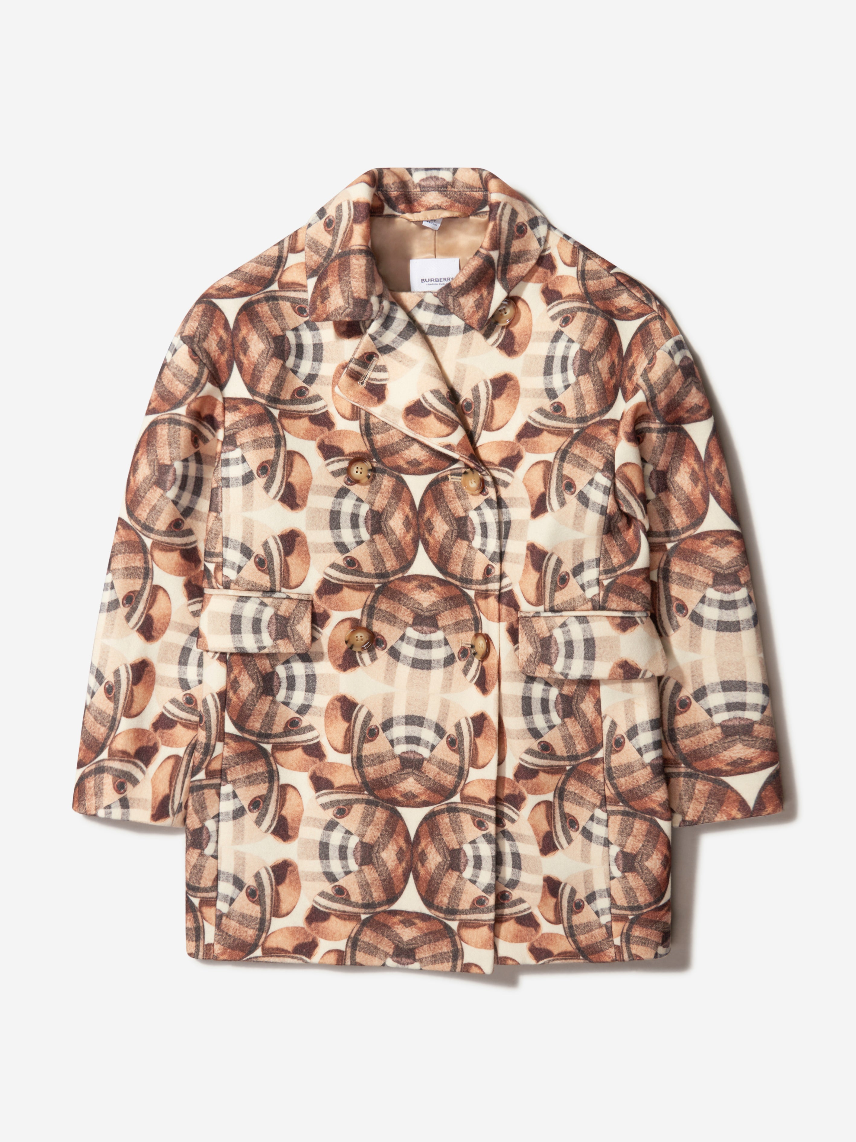Girls Bear Print Coat