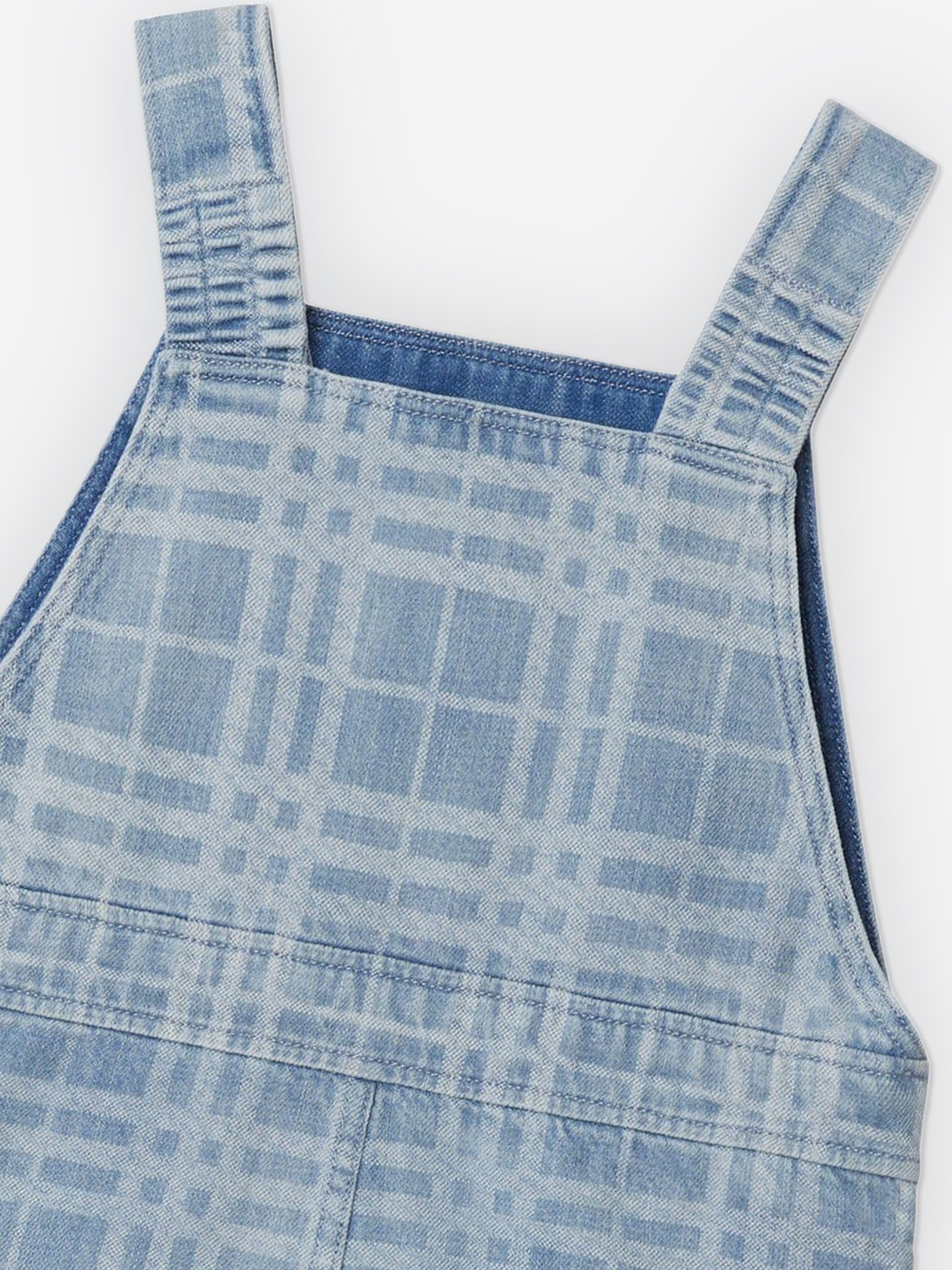 Girls Check Martine Pinafore Dress in Blue