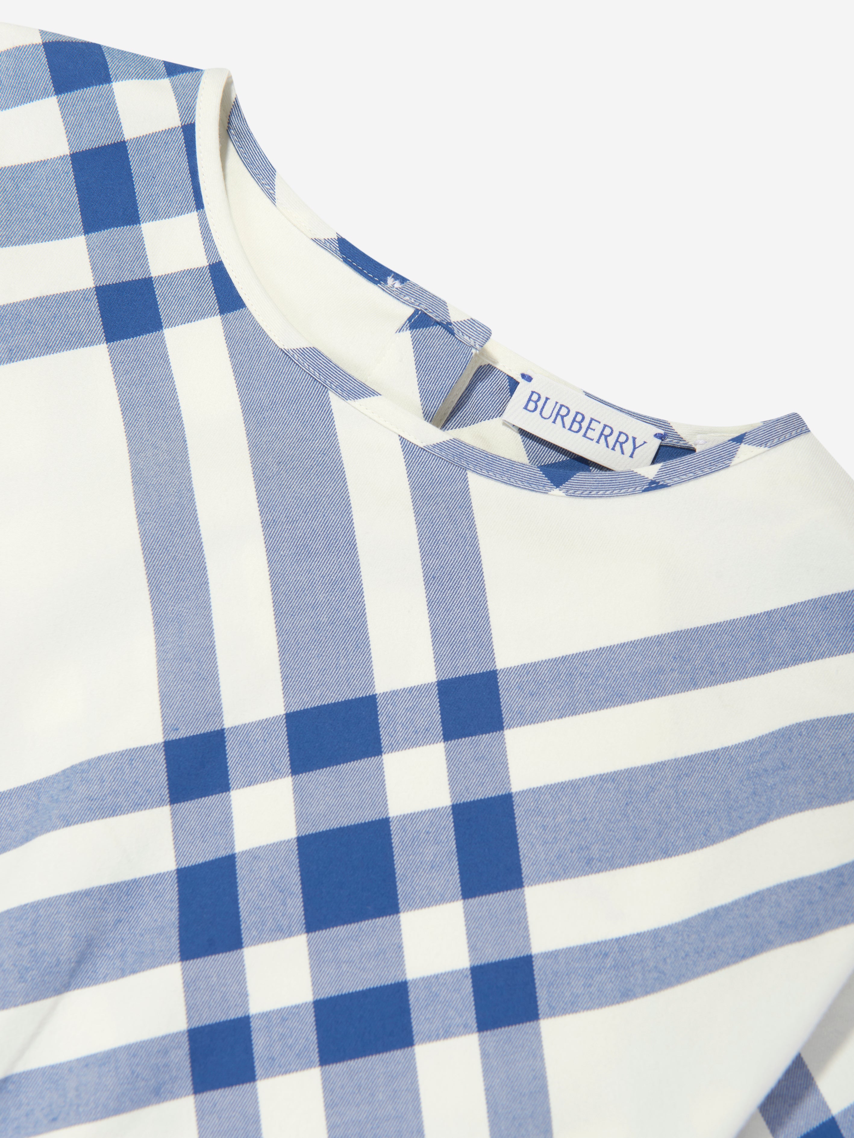 Girls Check Trevelle Dress in White