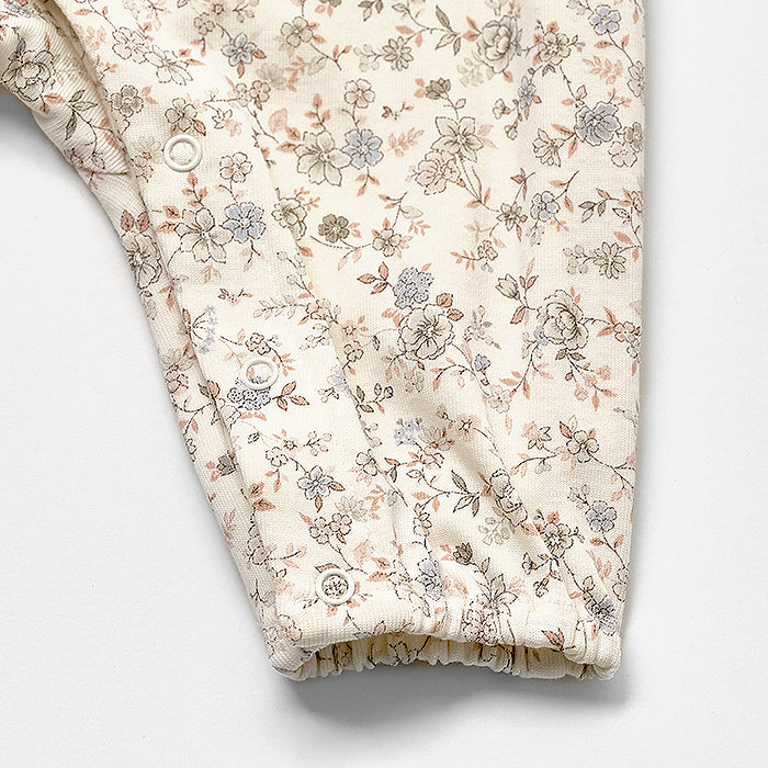 Baby Girls White Floral Cotton Babysuit