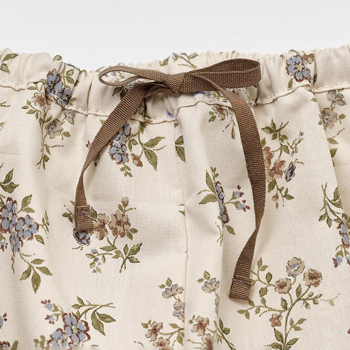Baby Girls Beige Floral Cotton Trousers