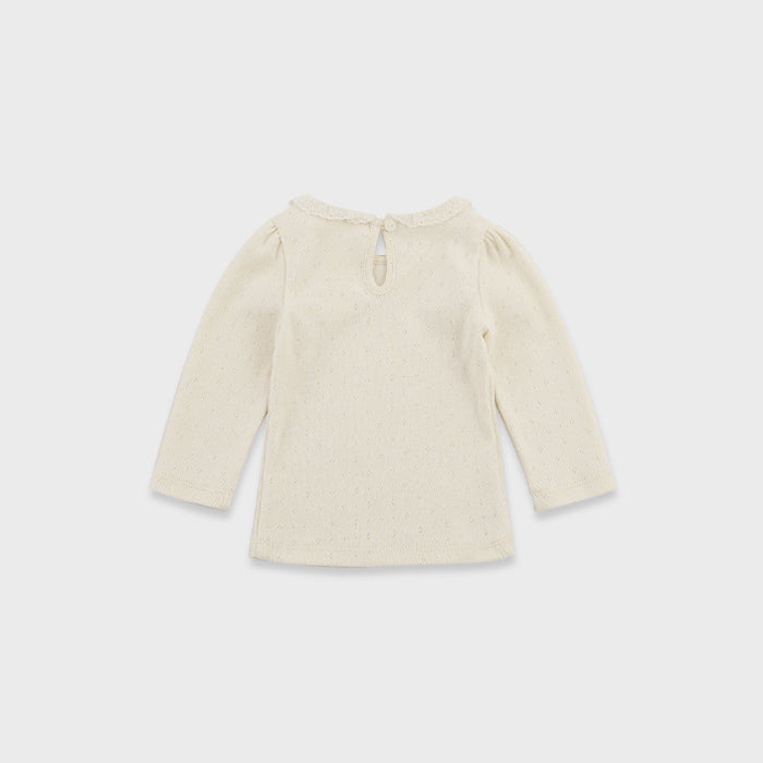 Baby Girls Cream Cotton T-Shirt