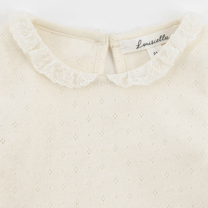 Baby Girls Cream Cotton T-Shirt