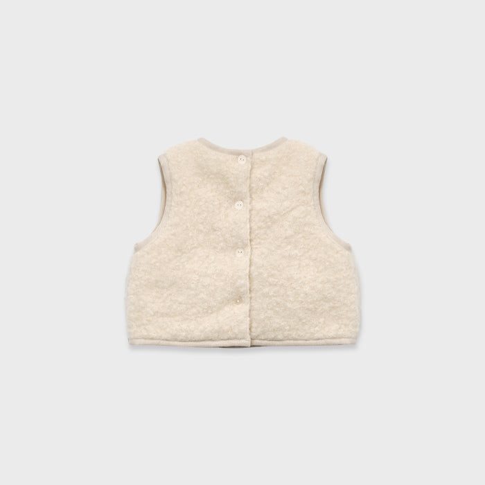 Baby Girls White Sherpa Fleece Padded Vest