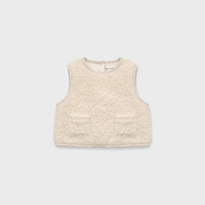 Baby Girls White Sherpa Fleece Padded Vest