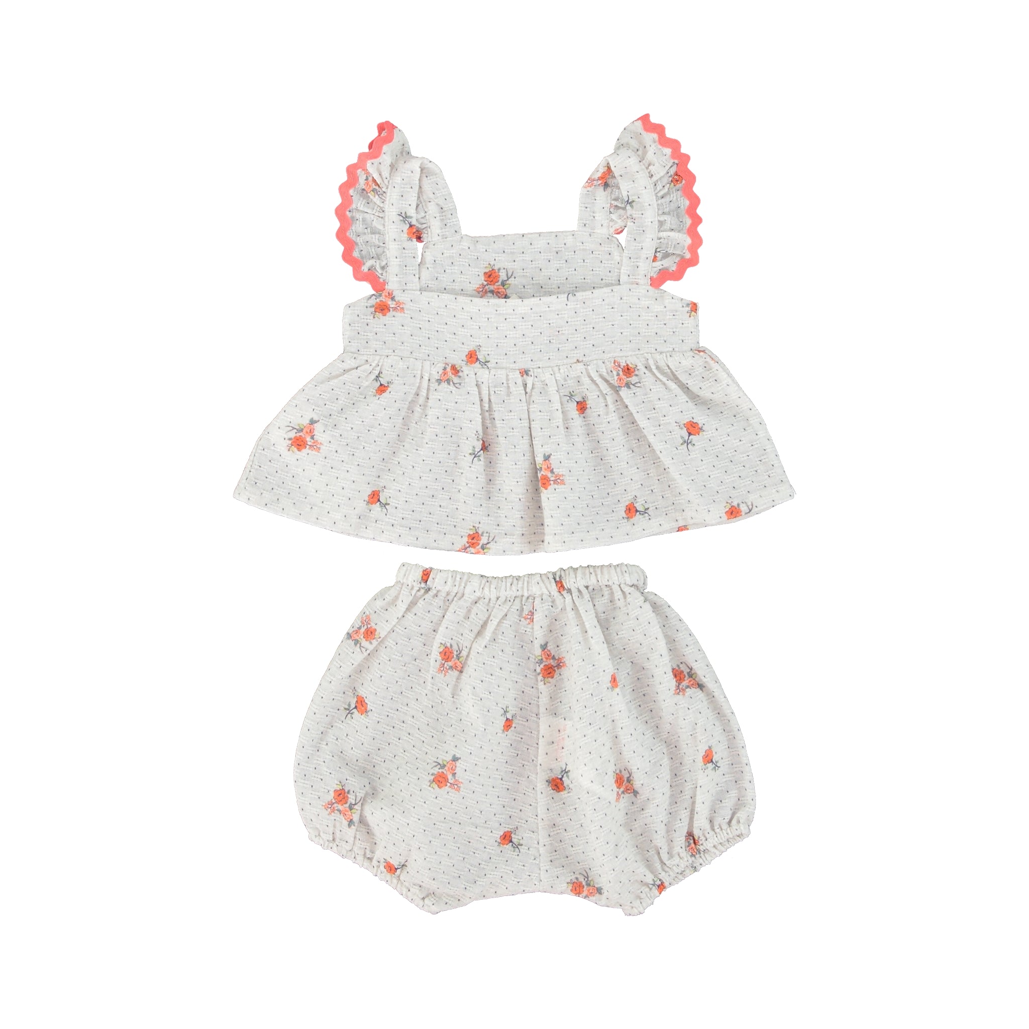 Baby Girls White Floral Cotton Set