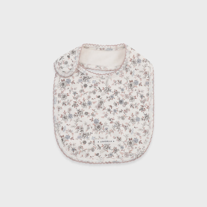 Baby Girls White Floral Cotton Bib
