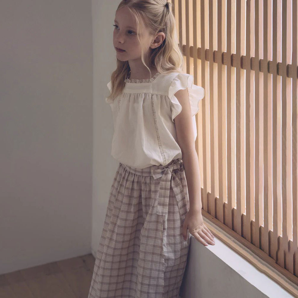 Girls Cream Cotton Blouse