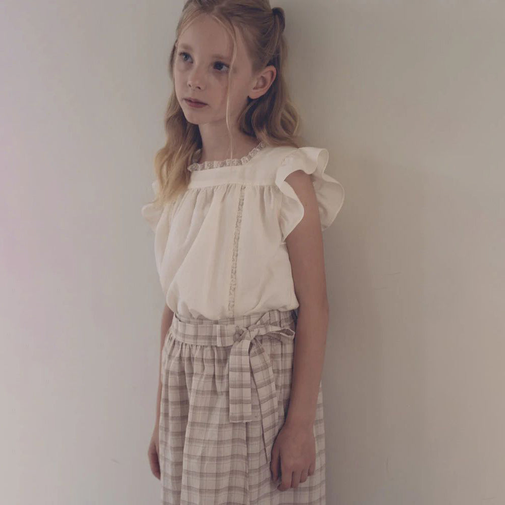 Girls Cream Cotton Blouse