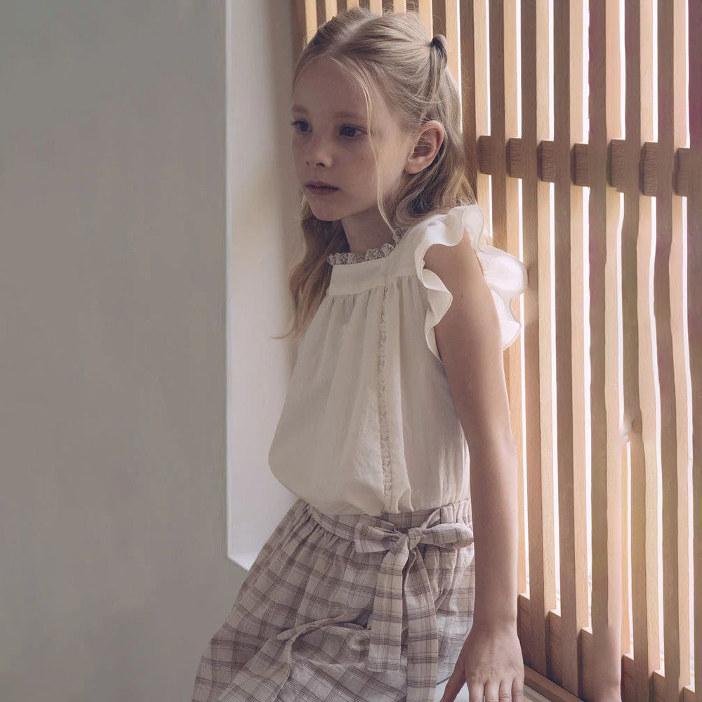 Girls Cream Cotton Blouse