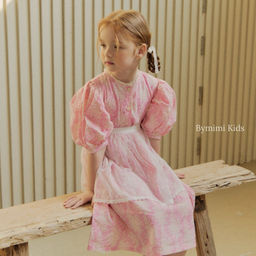 Girls Pink Flower Cotton Dress