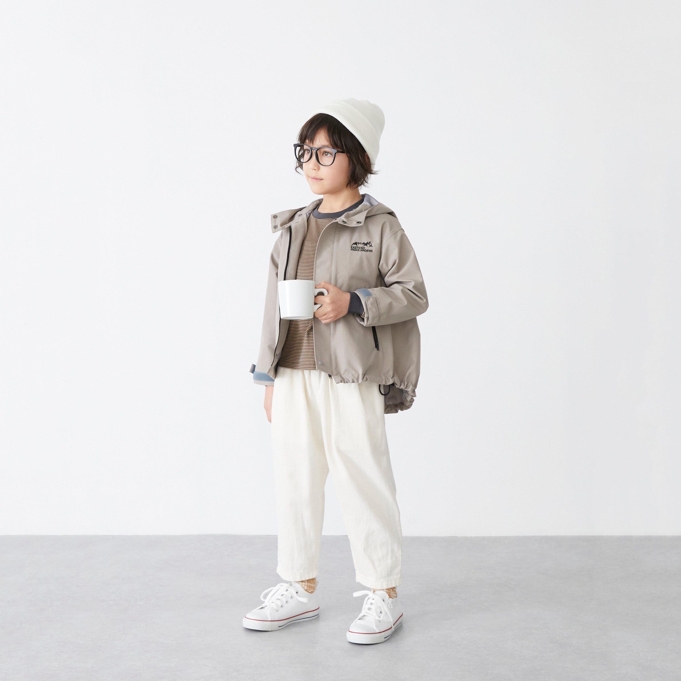 Boys & Girls Light Grey Hooded Jacket