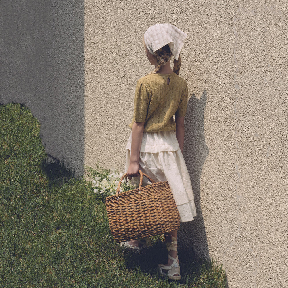 Girls Olive Cotton Knit Pullover