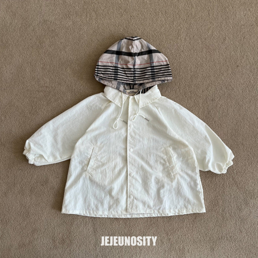 Girls White Hooded Coat