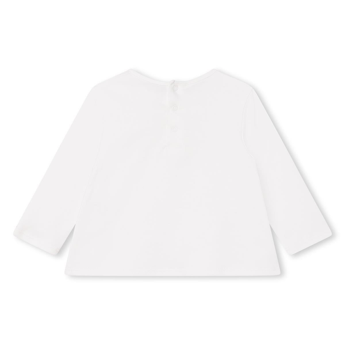 Baby Girls White Logo Cotton T-Shirt