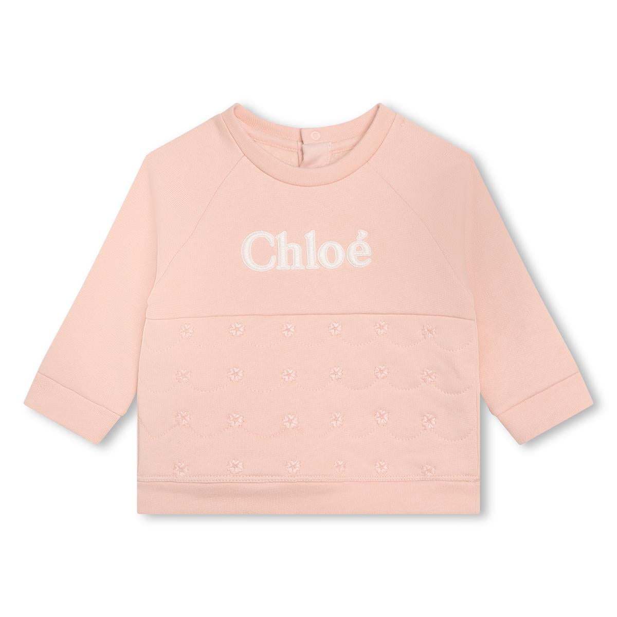 Baby Girls Pink Logo Cotton Sweatshirt