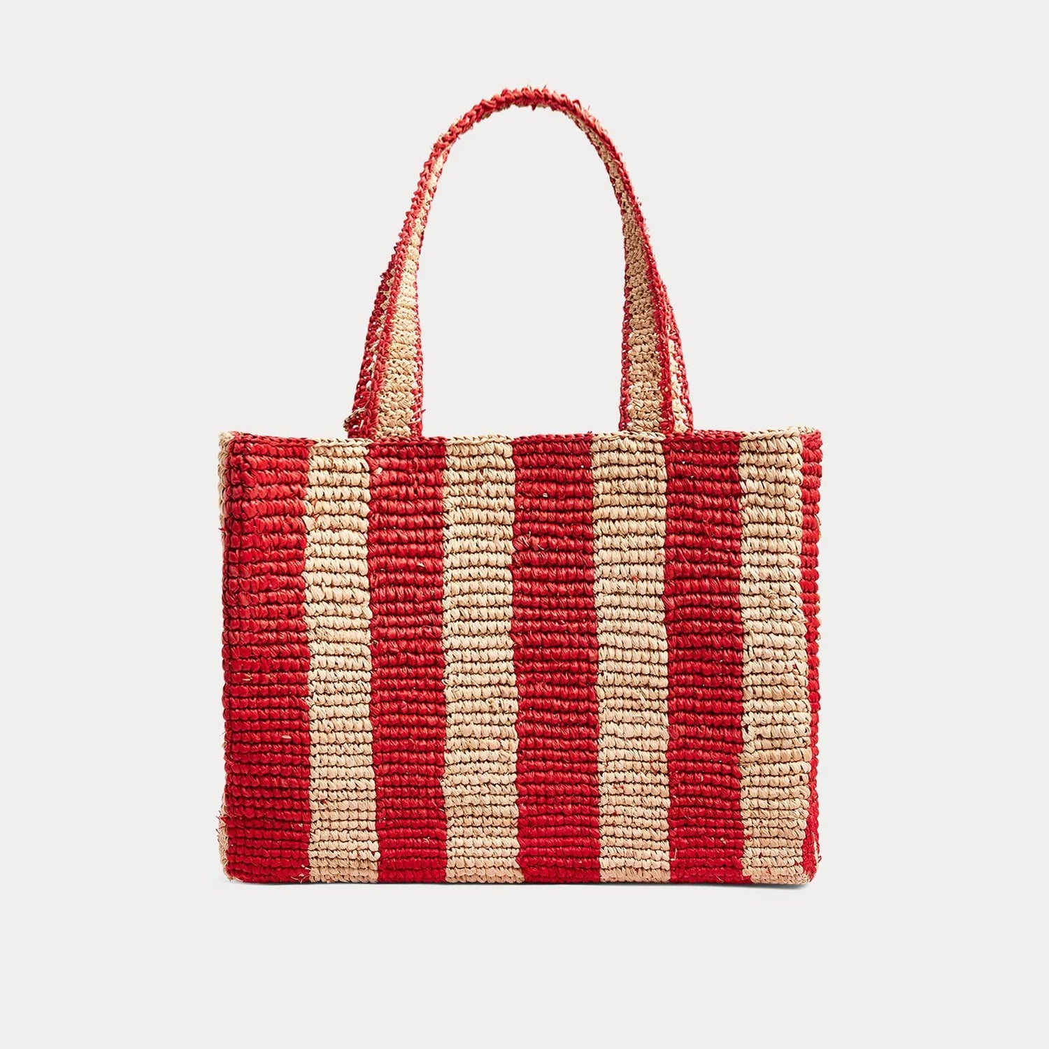 Girls Poppy Stripes Raffia Handbag(24x33x12cm)