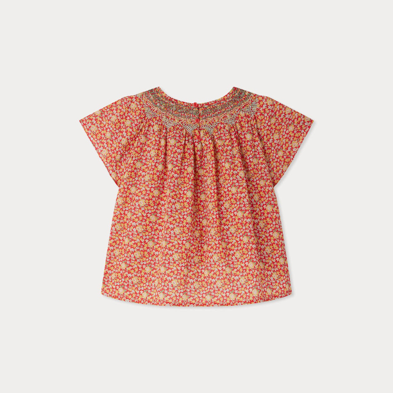 Girls Poppy Floral Cotton Top