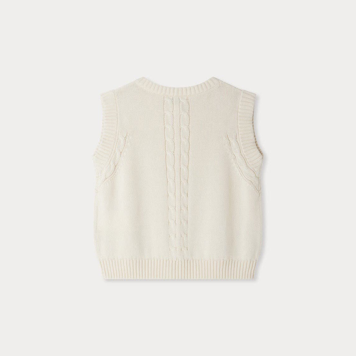 Girls White Cotton Gilet