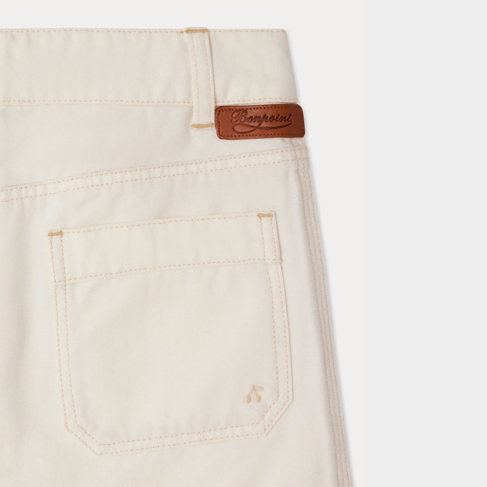 Girls White Cotton Skirt