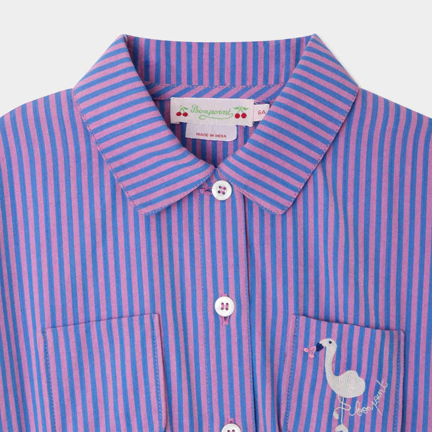 Girls Purple Stripes Cotton Dress