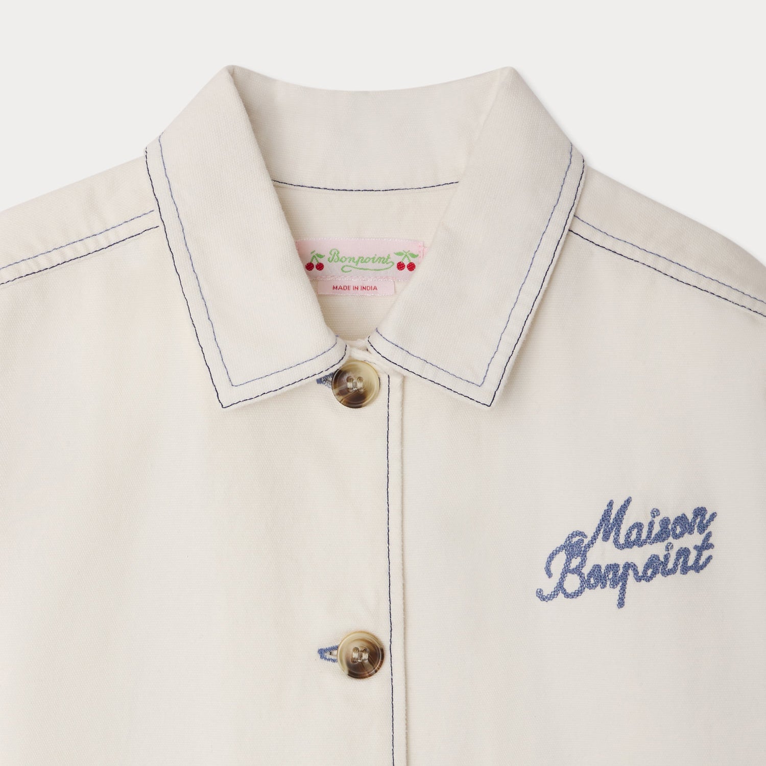 Girls White Denim Jacket